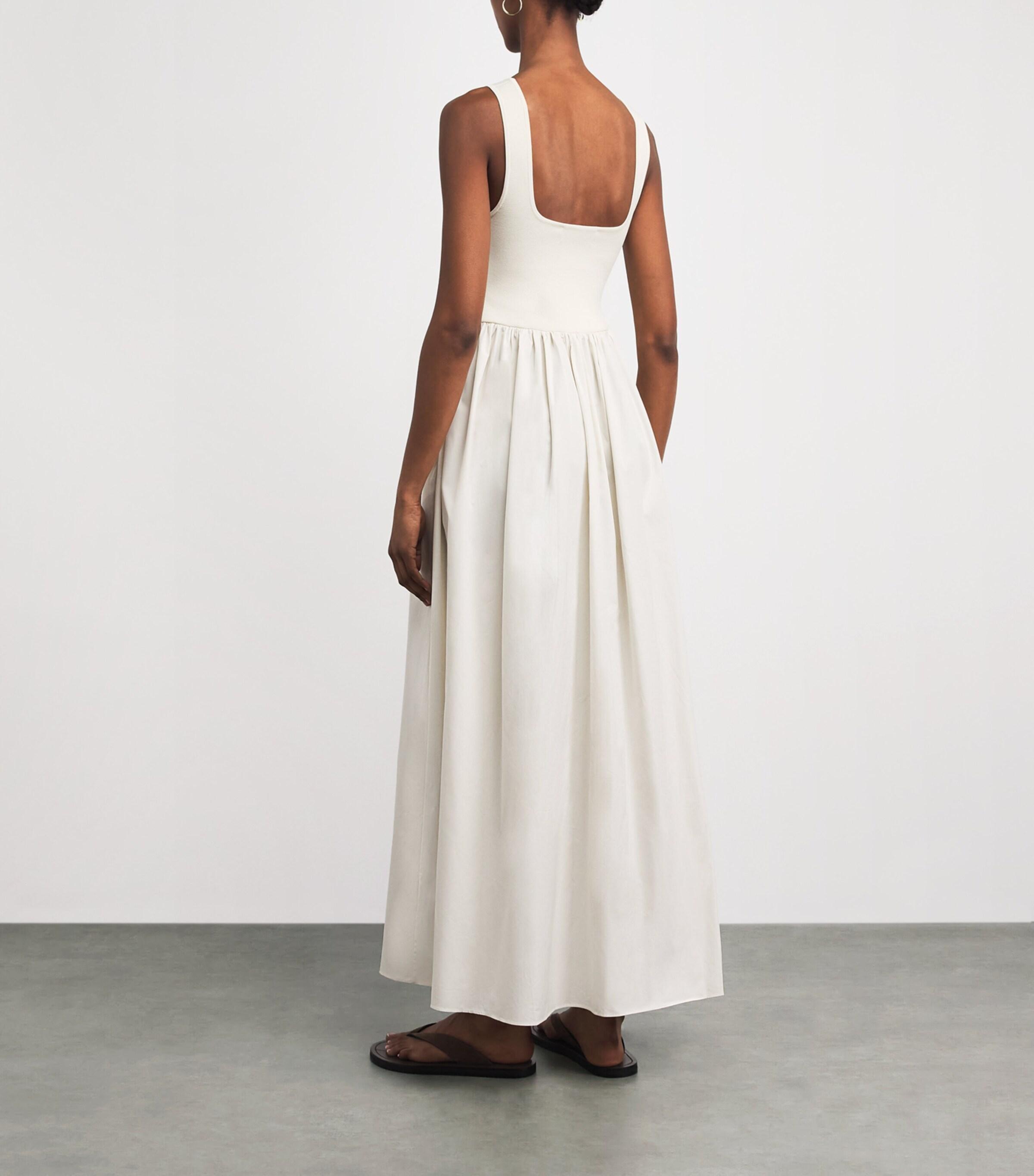 open lace back dress Open Back Midi Dress - White