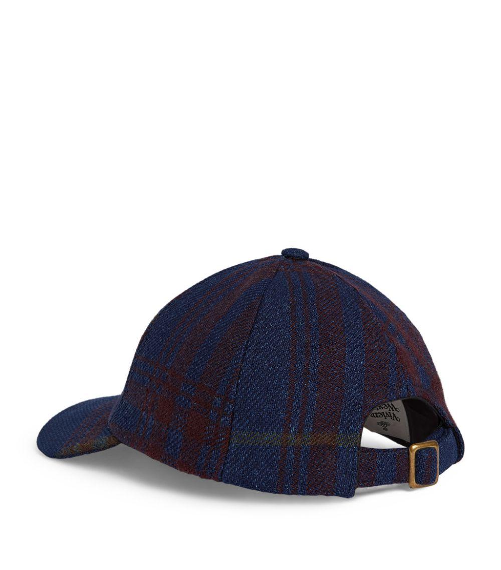 Cotton Tartan Orb Logo Baseball Cap 