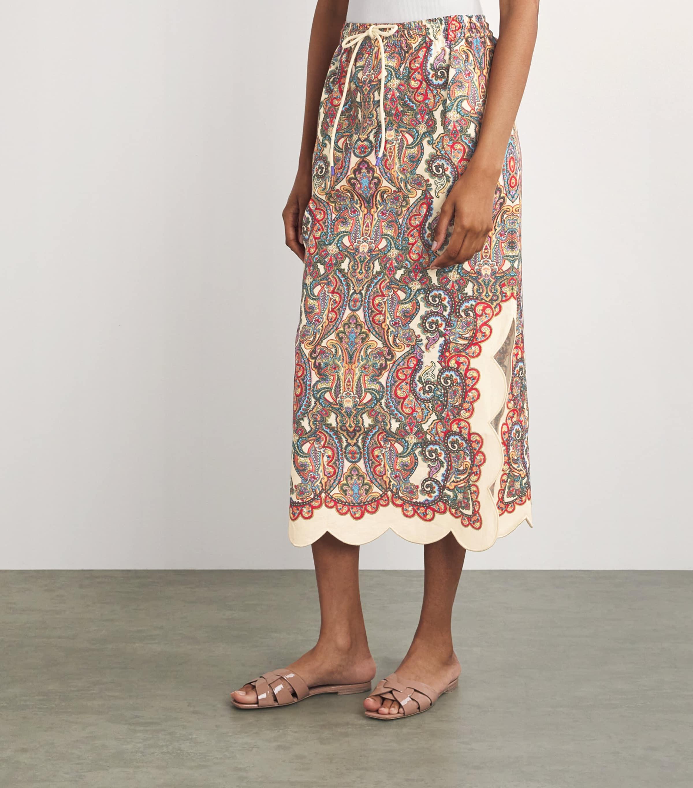 Zimmermann Ottie Midi Skirt in Natural | Lyst