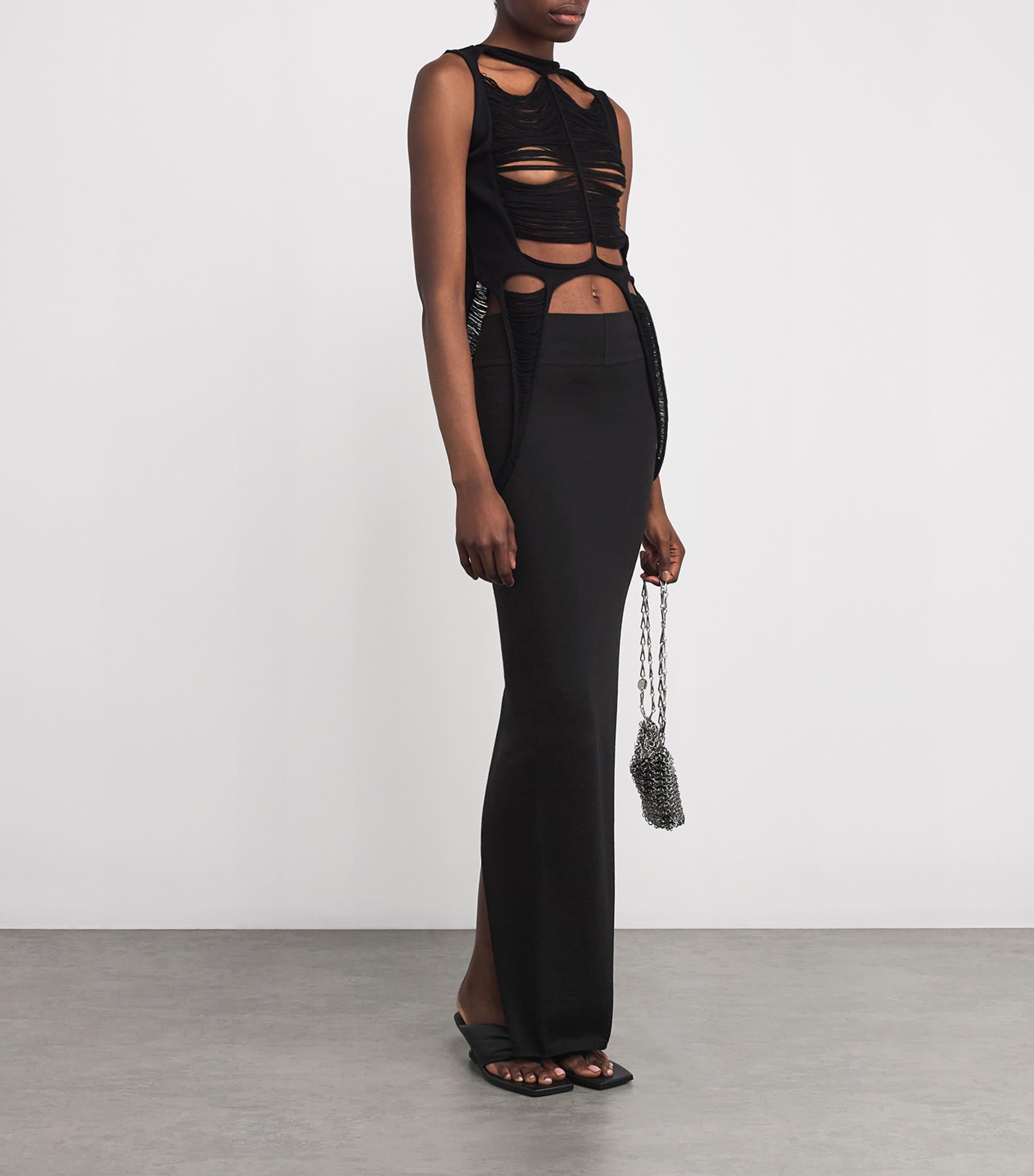 Rick Owens Wool Pillar Maxi Skirt in Black | Lyst
