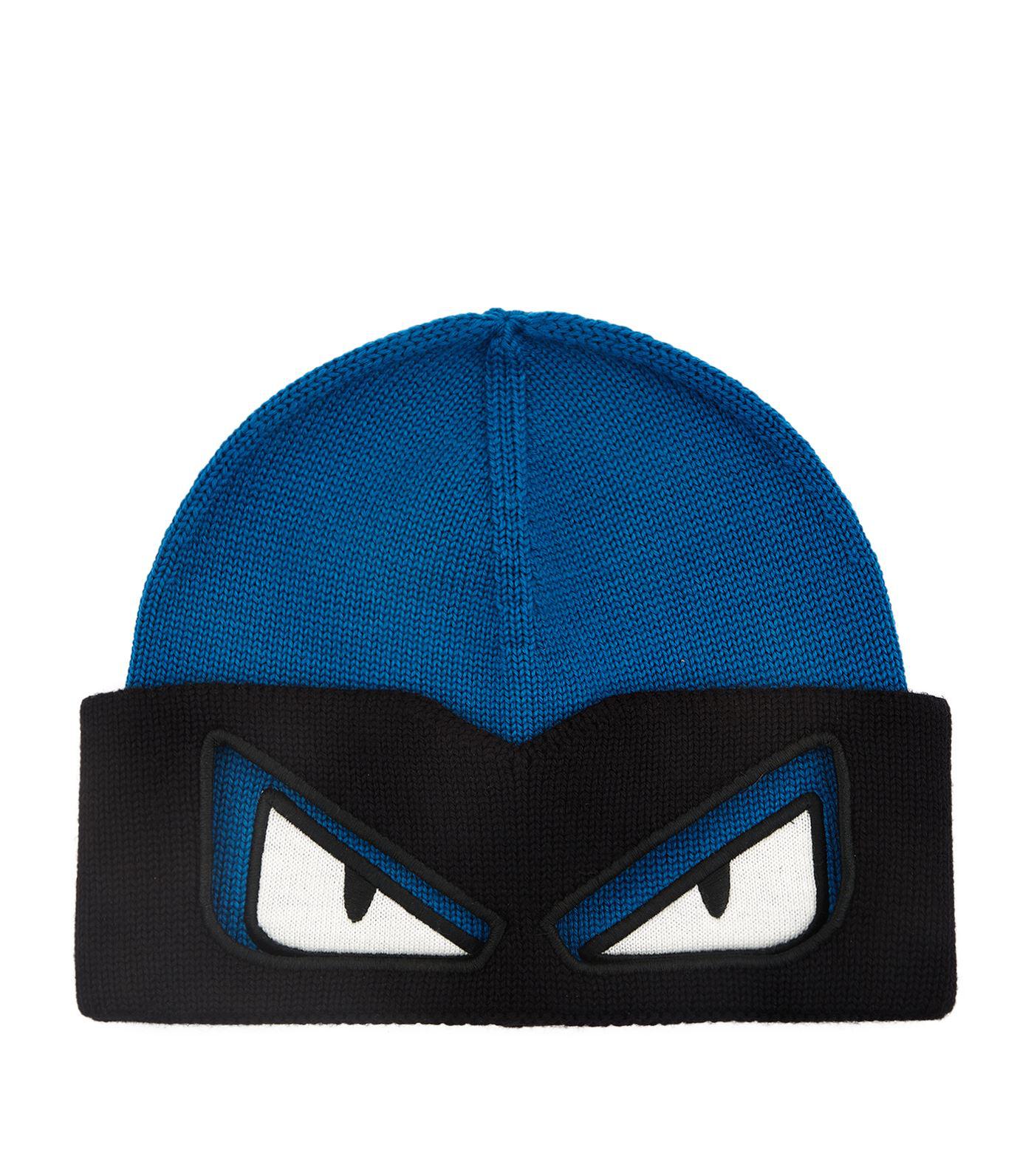 Lyst - Fendi Ninja Eyes Beanie Hat in Blue for Men
