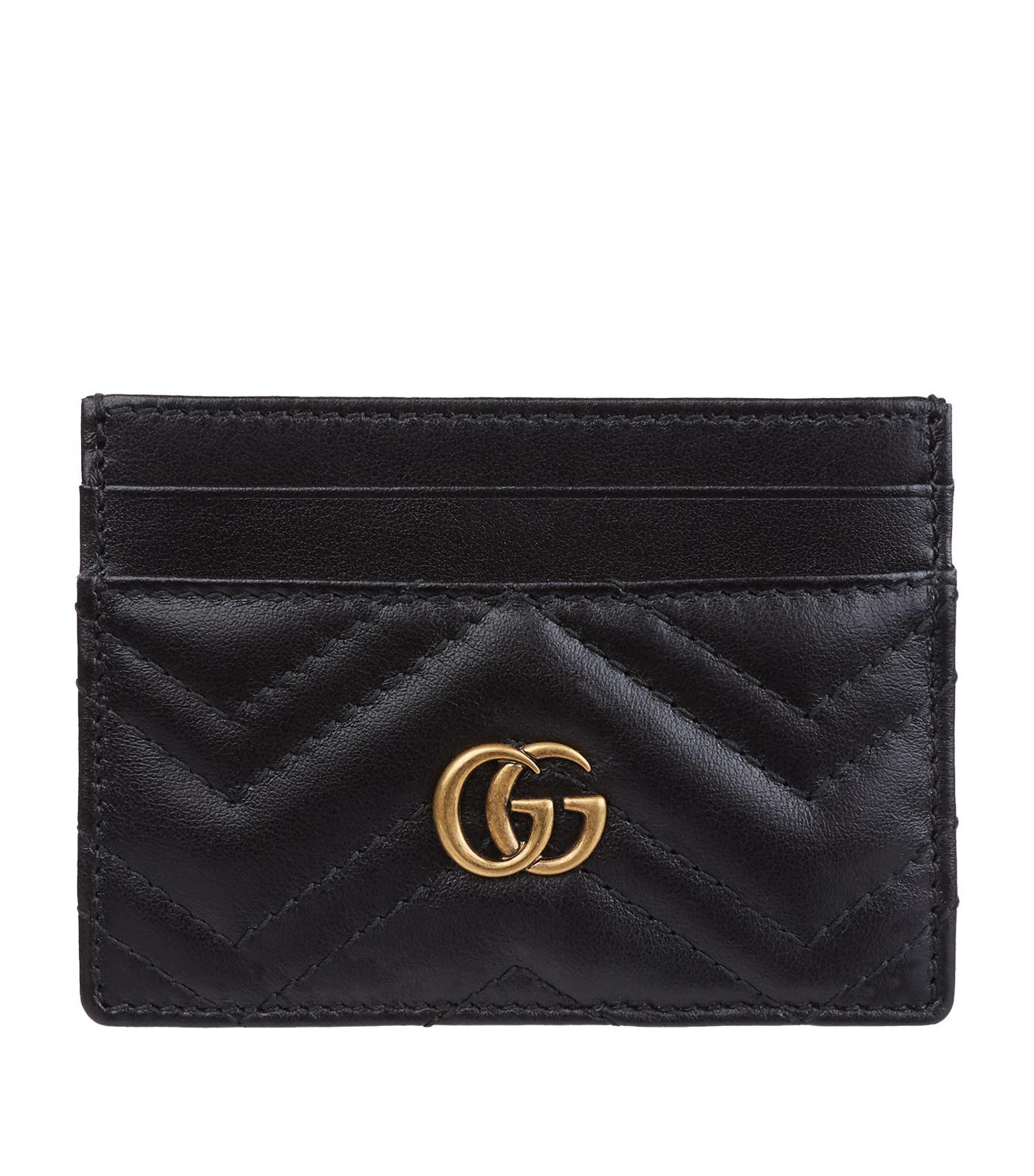 Lyst - Gucci Leather Marmont Card Holder in Black - Save 29.