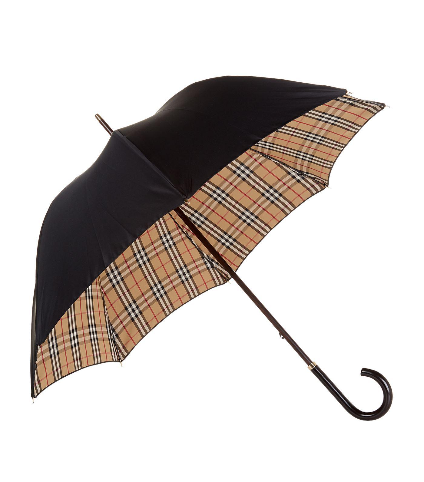 uvidenhed Gedehams professionel Burberry Canvas Heritage Check-lined Walking Umbrella - Lyst