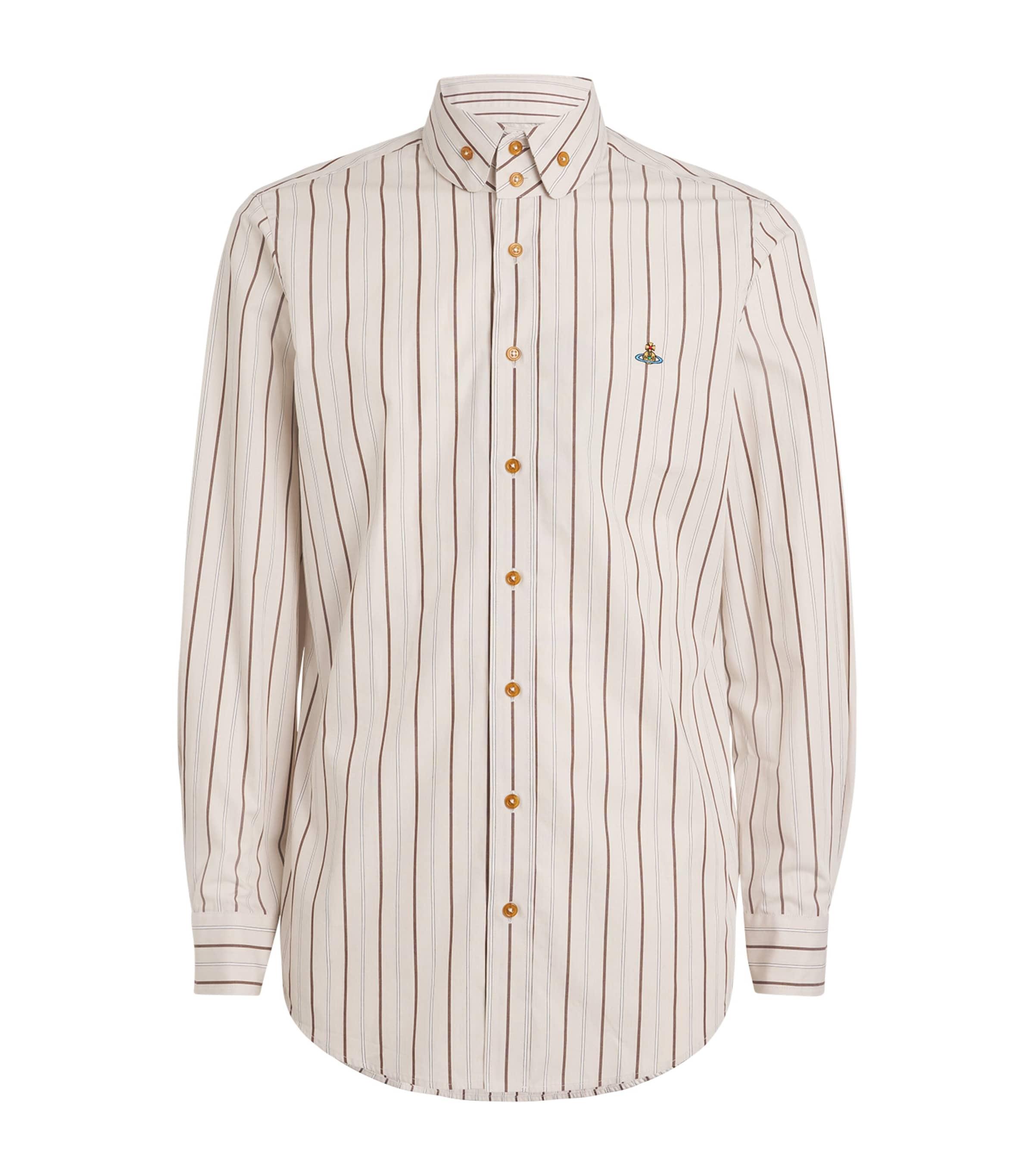Vivienne Westwood Striped Orb Shirt in White for Men | Lyst