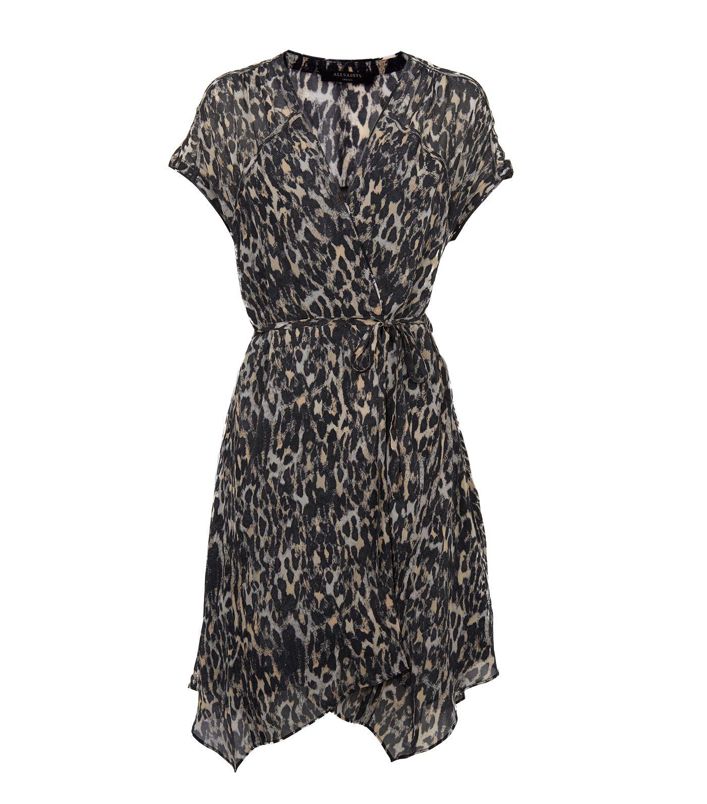 all saints claria leopard dress