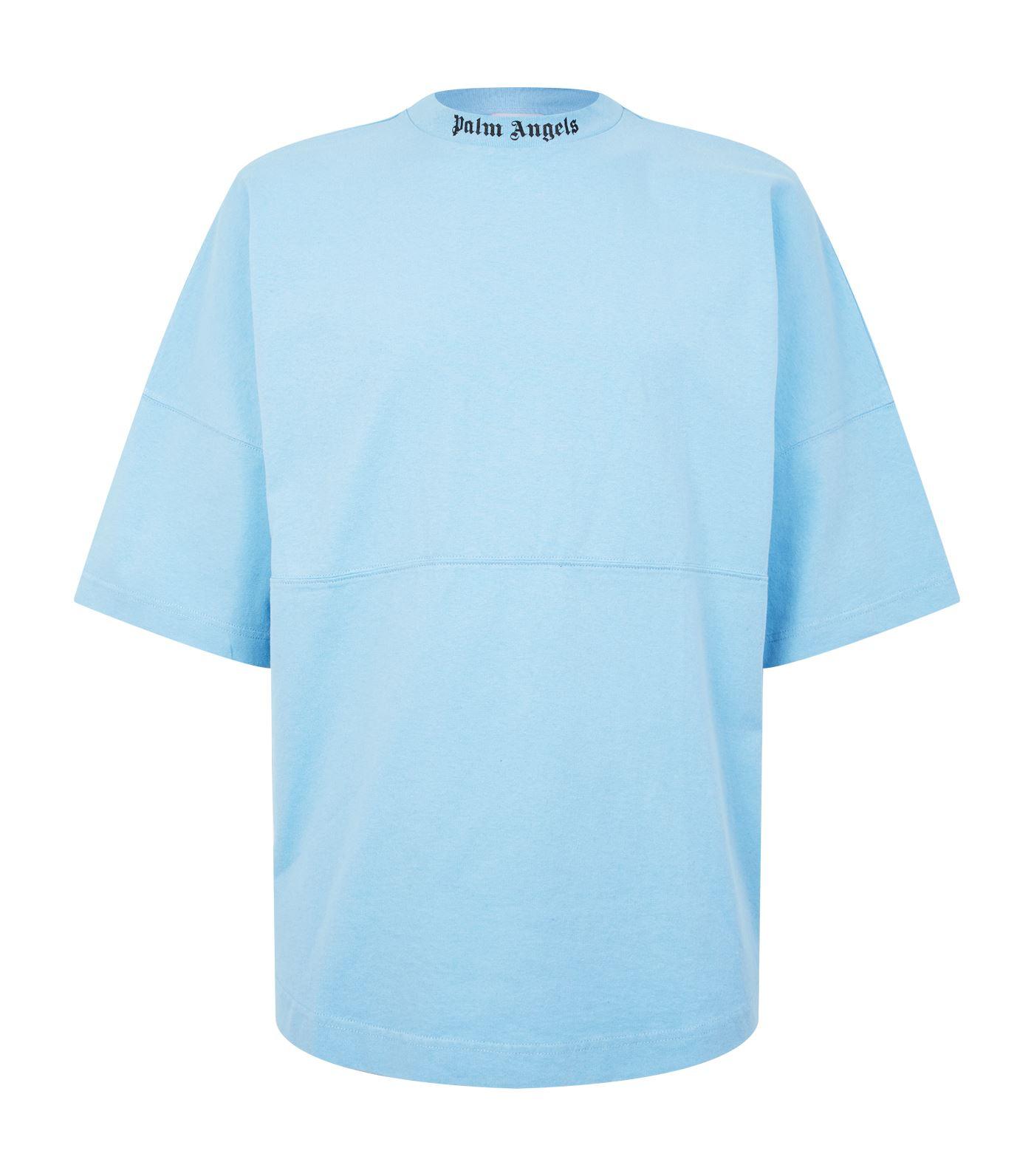 T-shirt Palm Angels Blue size L International in Cotton - 28949709