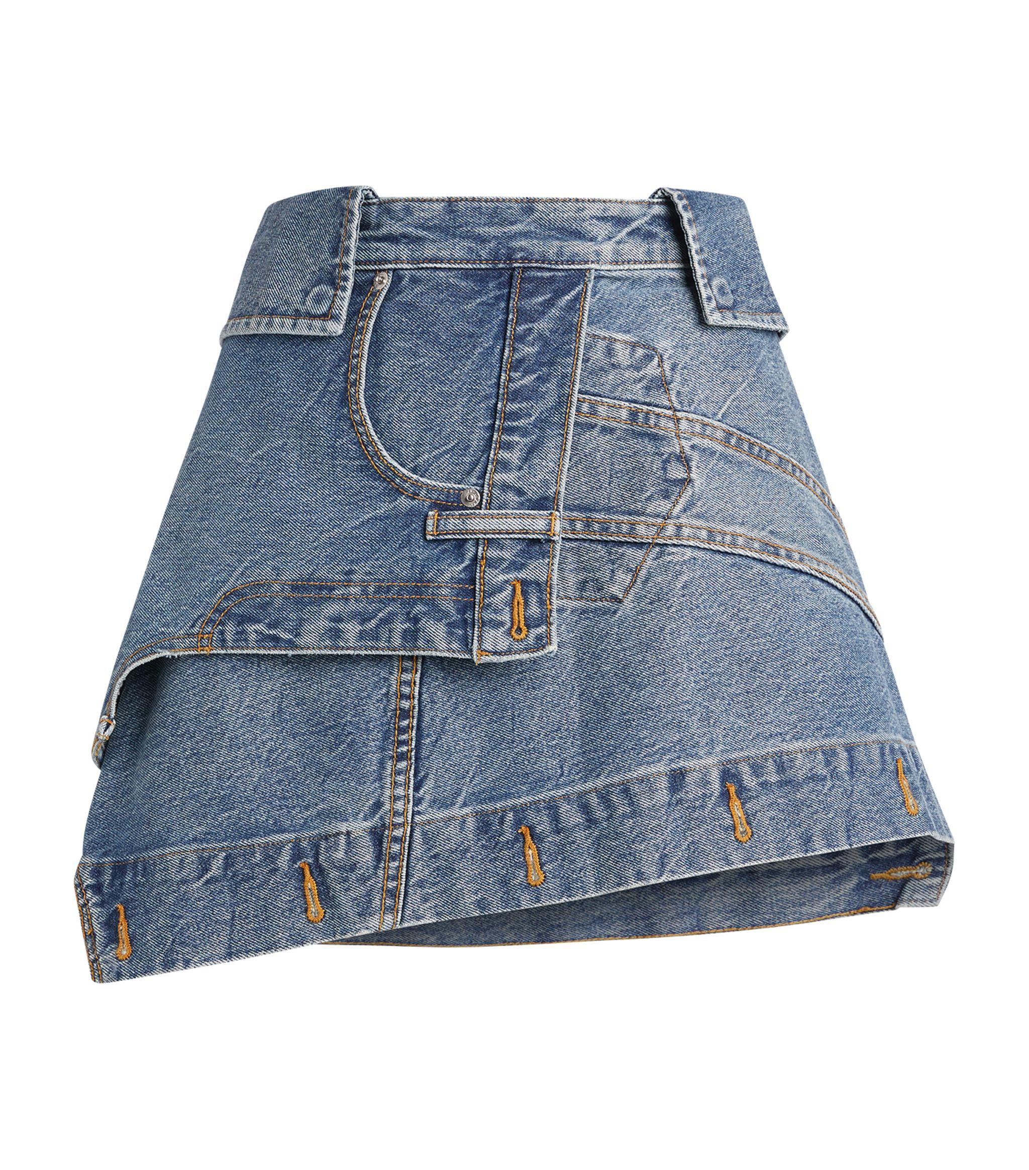 Alexander Wang Deconstructed Denim Skirt in Blue | Lyst