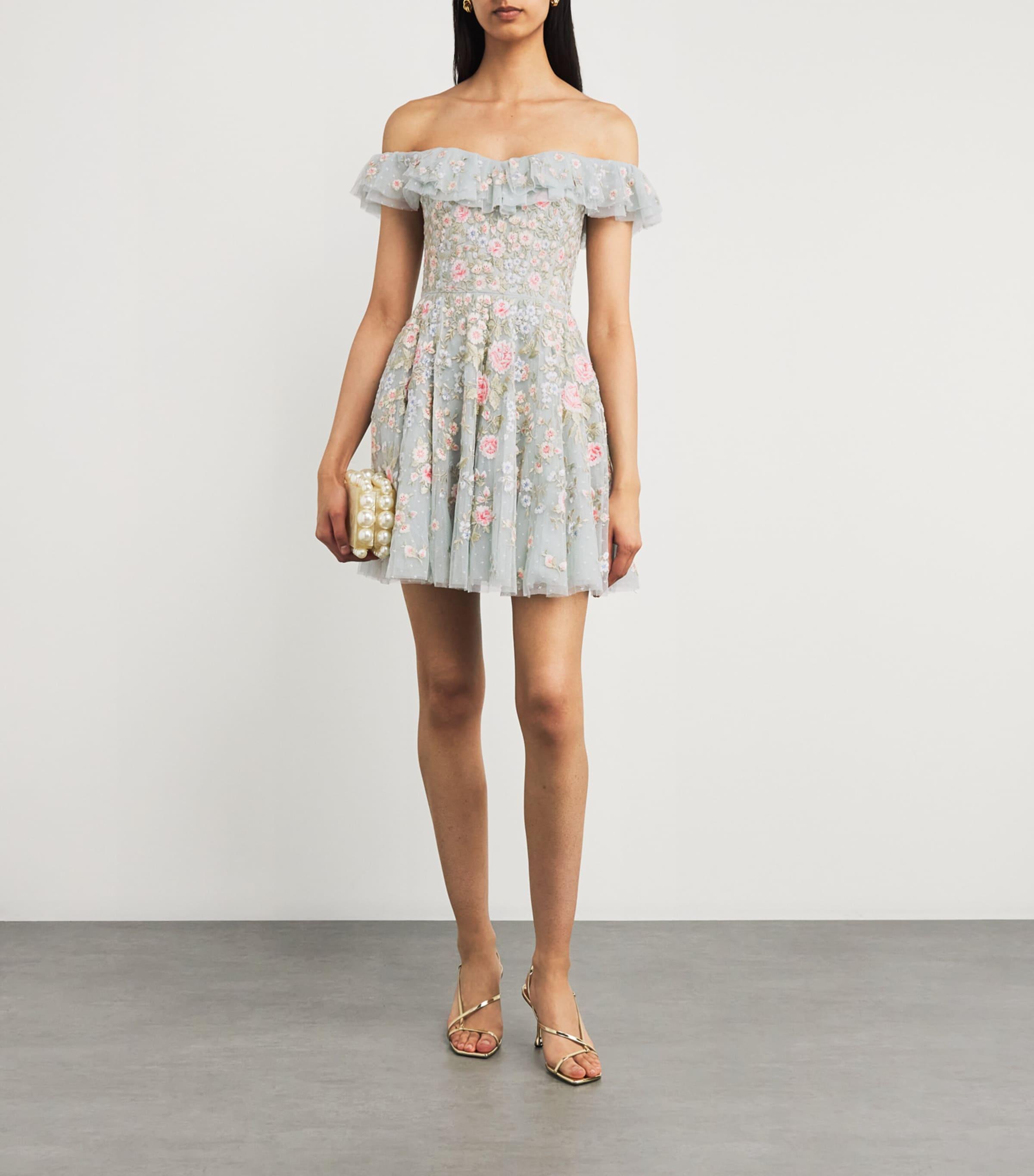 ワンピース NEEDLE & THREAD Mini dress with sequins embroidery Blu Needle & Thread Mini and short dresses for Women | Online