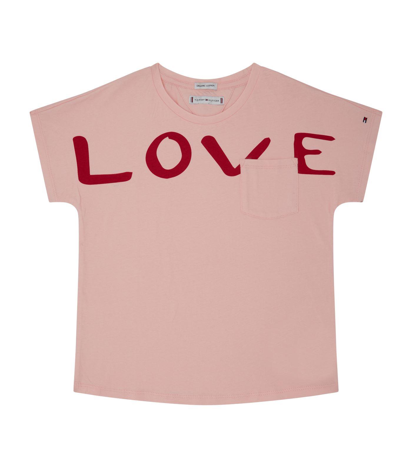 Tommy Hilfiger Organic Cotton Slogan T-shirt in Pink - Lyst