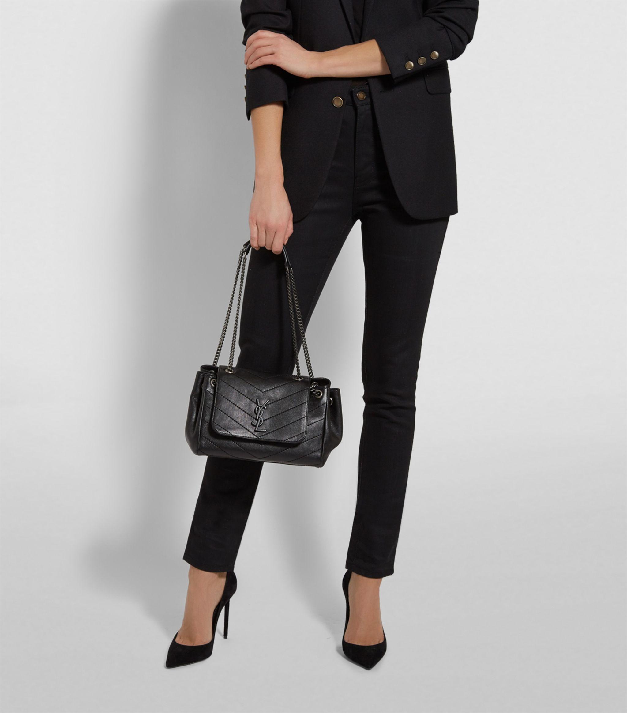 Saint Laurent Small Leather Nolita Shoulder Bag in Black | Lyst