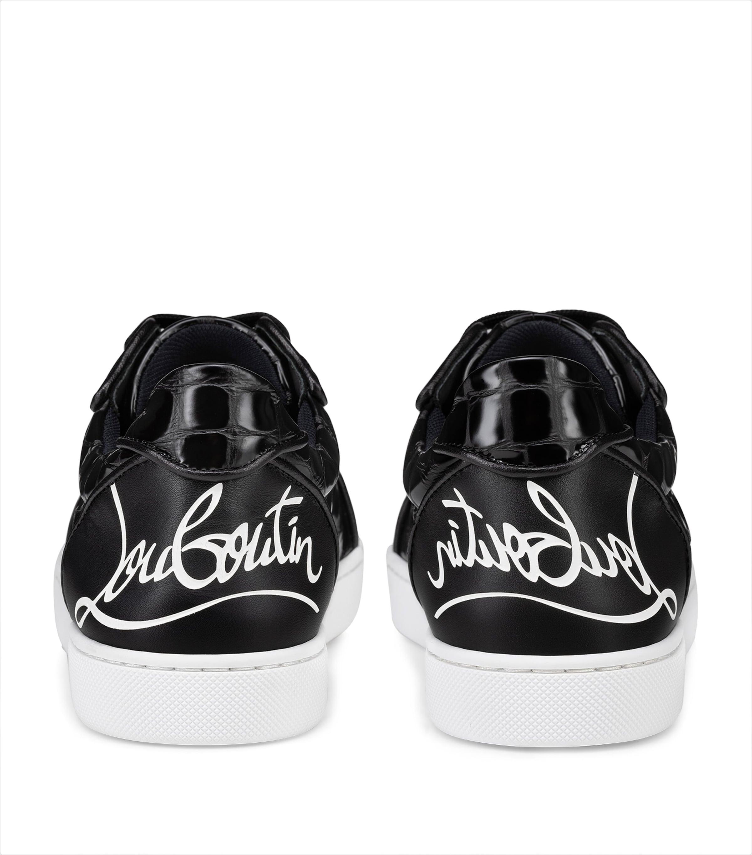 Christian Louboutin Fun Vieira Leather Low-Top Trainers in Black
