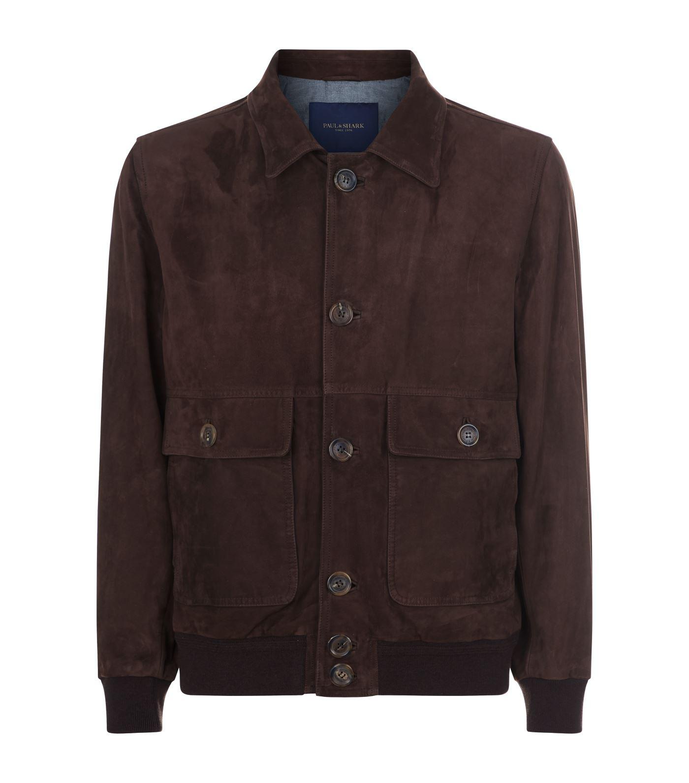 Lyst Paul Shark Aqua Leather Jacket In Brown For Men Paul Shark Men S Brown Aqua Leather Jacket
