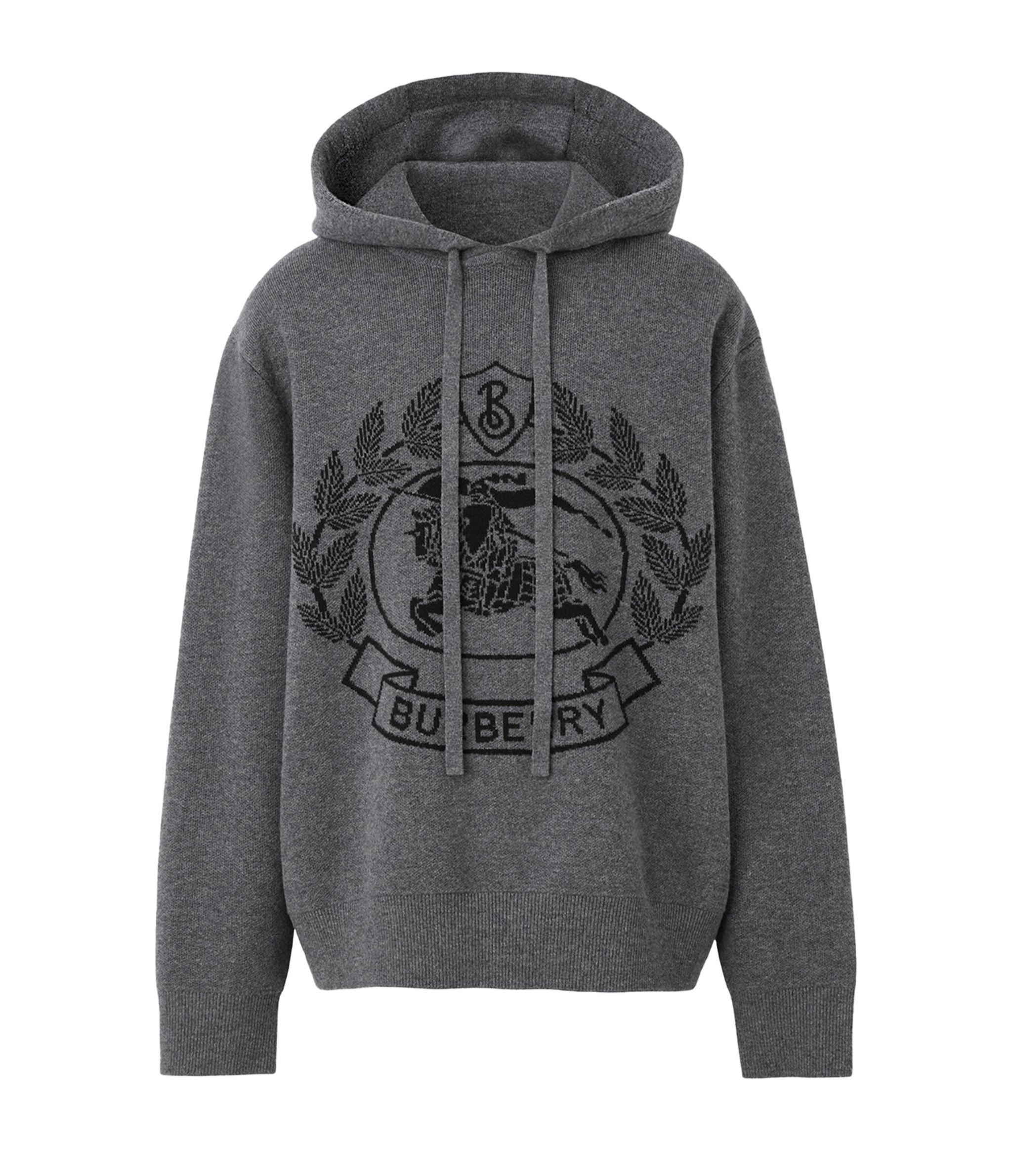 Burberry Equestrian Knight Hoodie in Gray for Men | Lyst