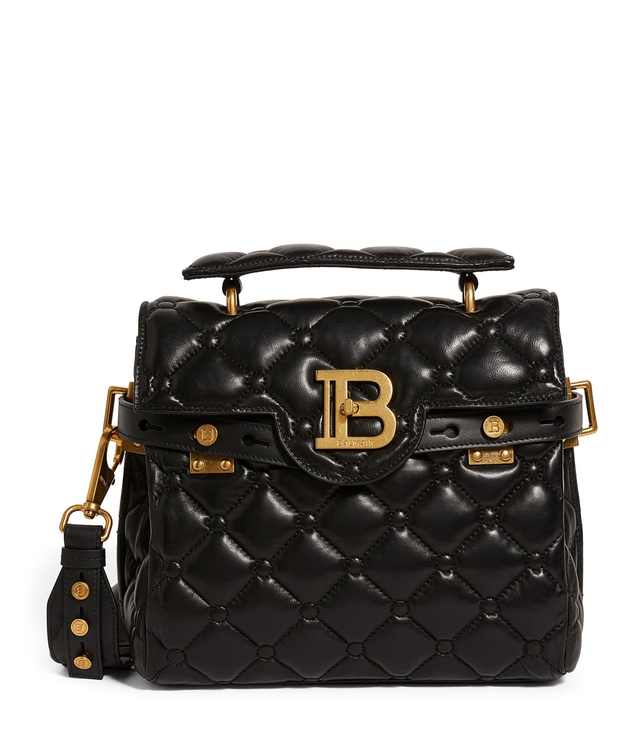 Balmain Leather B-buzz 23 Quilted Shoulder Bag in Black - Lyst