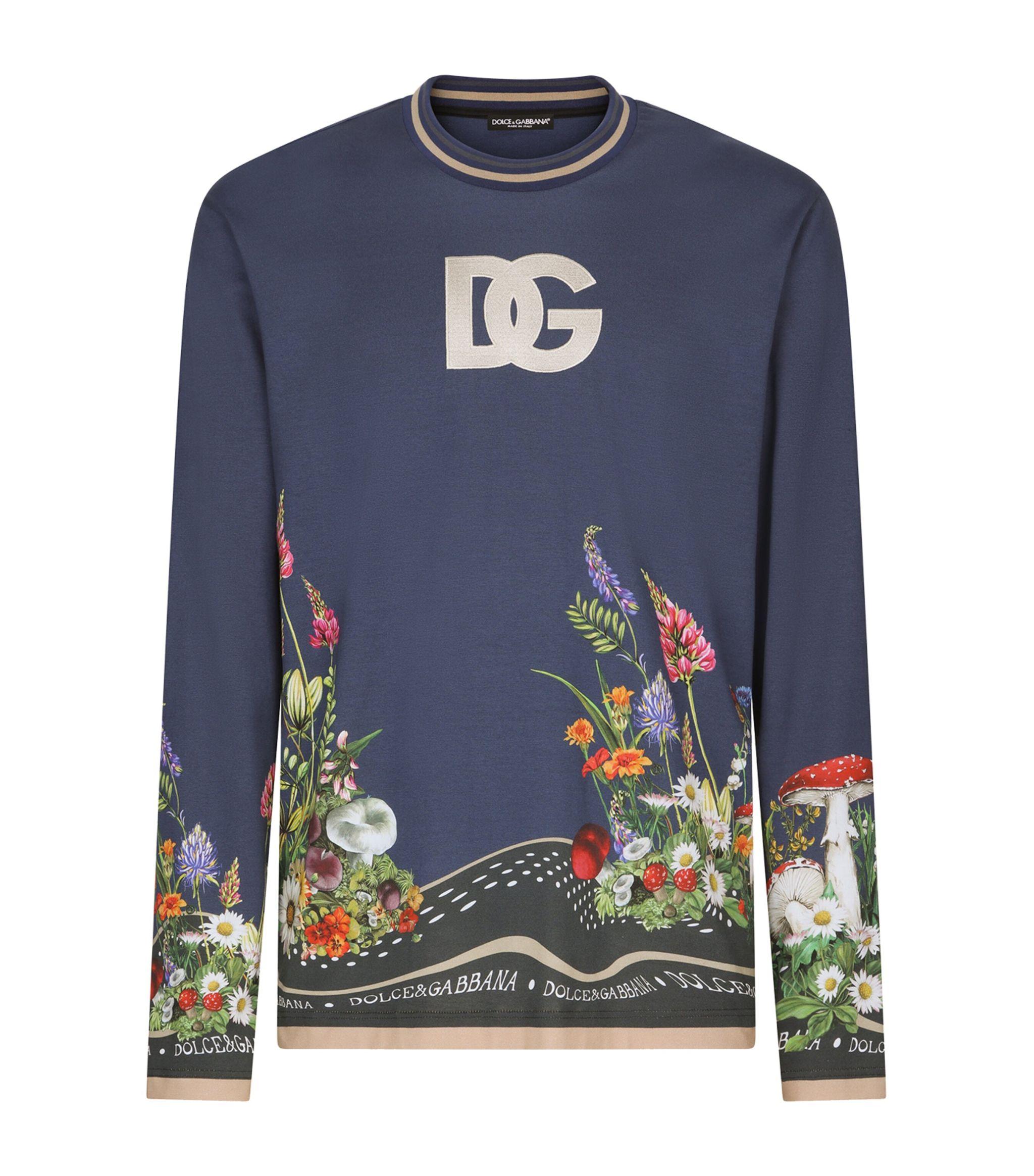Dolce & Gabbana Rabbit Print Long-sleeved T-shirt in Blue for Men | Lyst