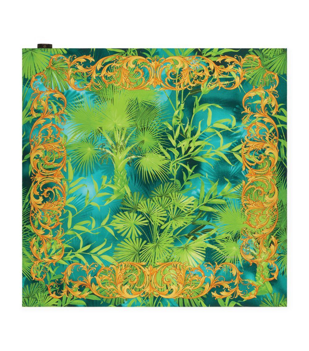Versace Silk Jungle Print Scarf in Green | Lyst