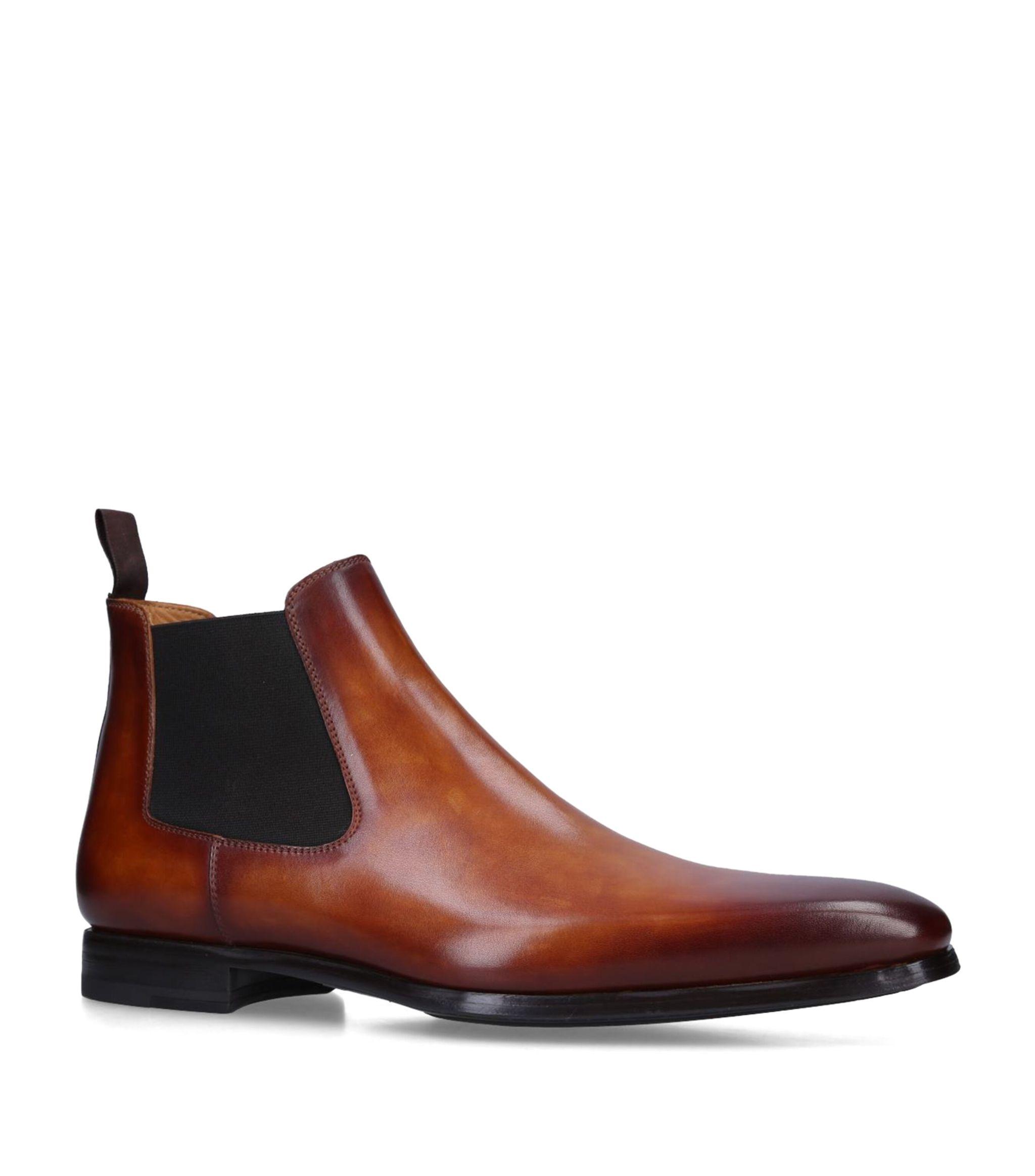 Magnanni Leather Chelsea Boots in Brown for Men | Lyst