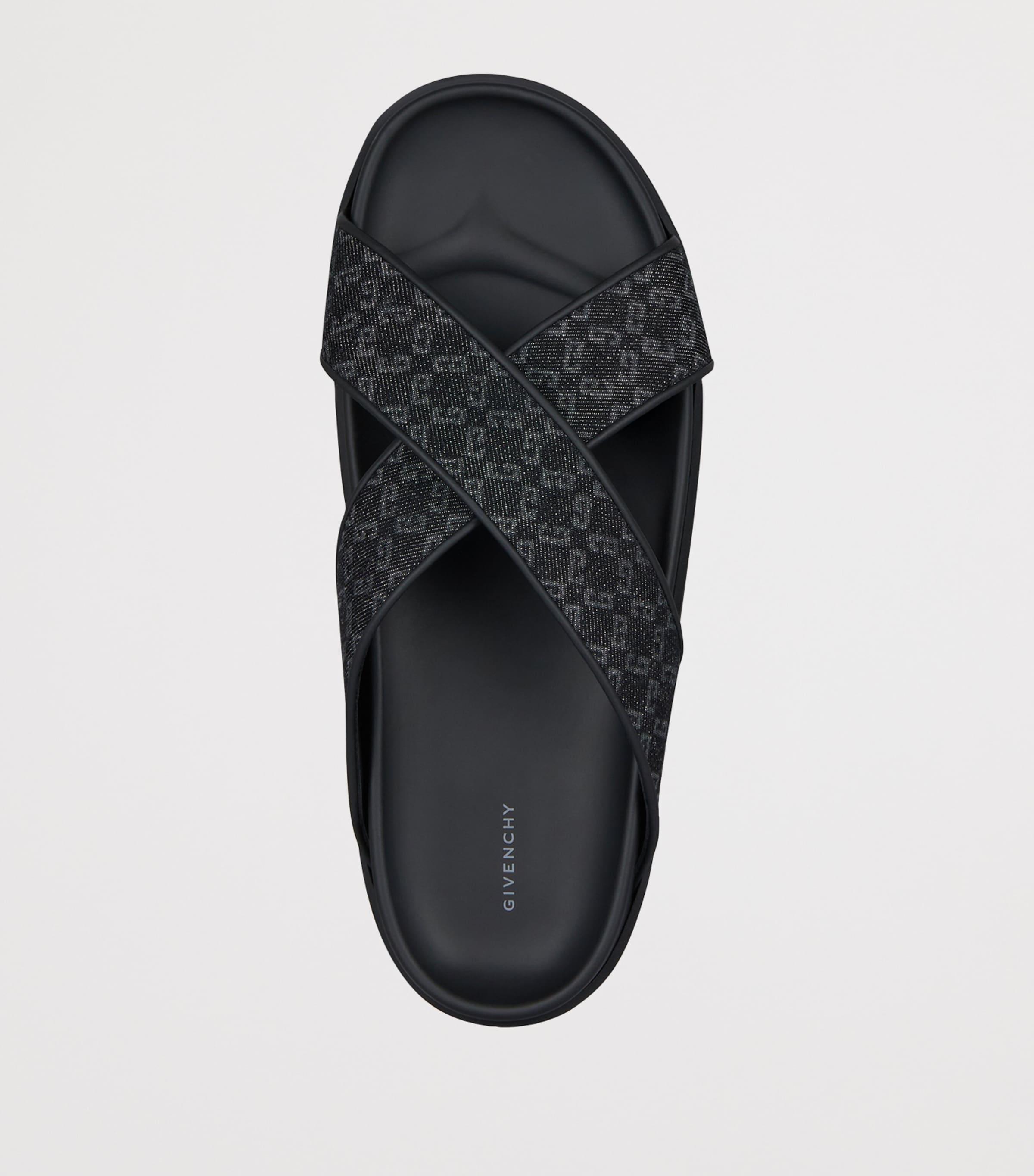 人気！【GIVENCHY】G Plage Monogram 72 プールスライド Givenchy Denim G Plage Monogram 72 Slides in Black for Men