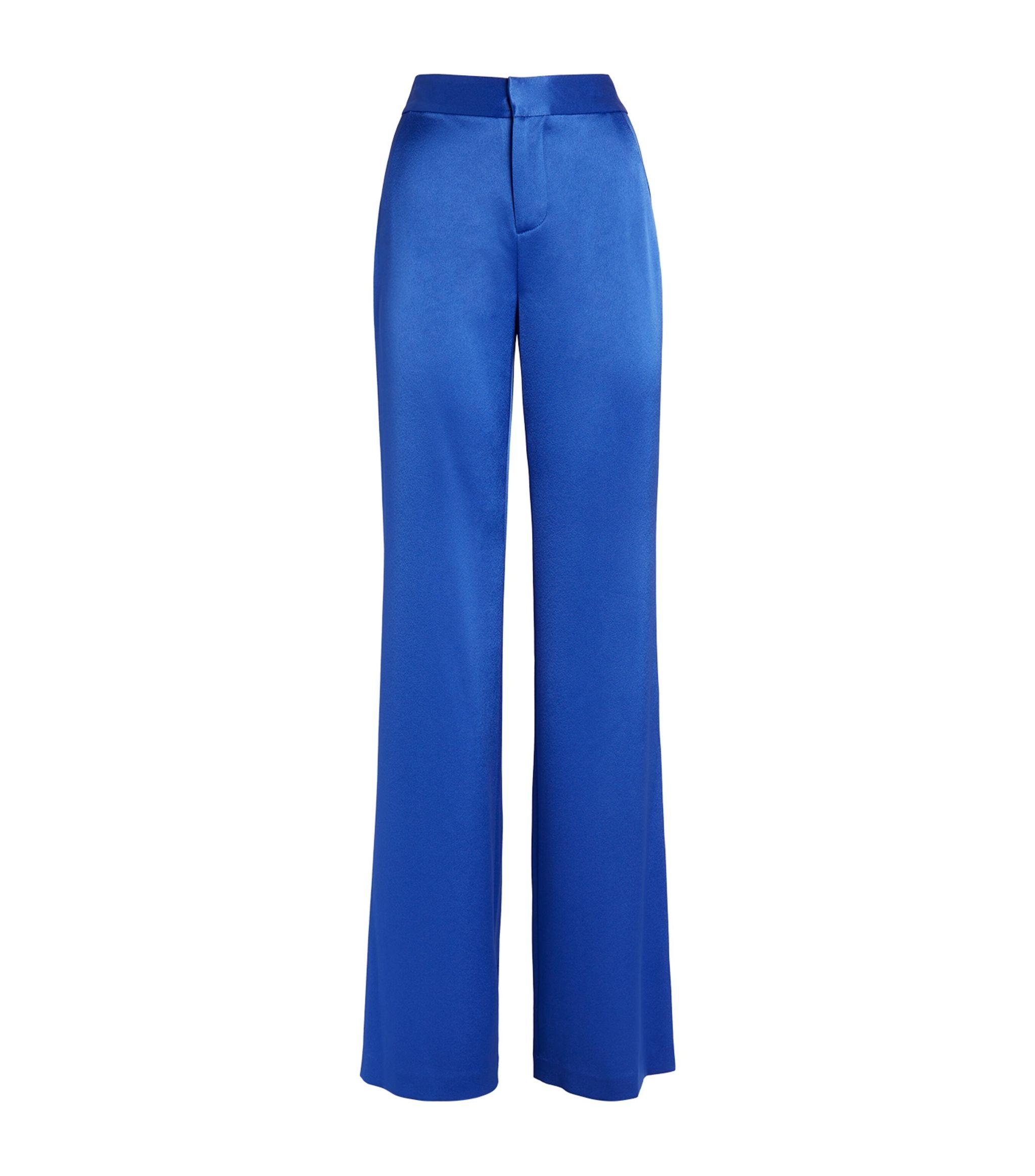 Alice + Olivia Alice + Olivia Deanna Flared Trousers in Blue | Lyst