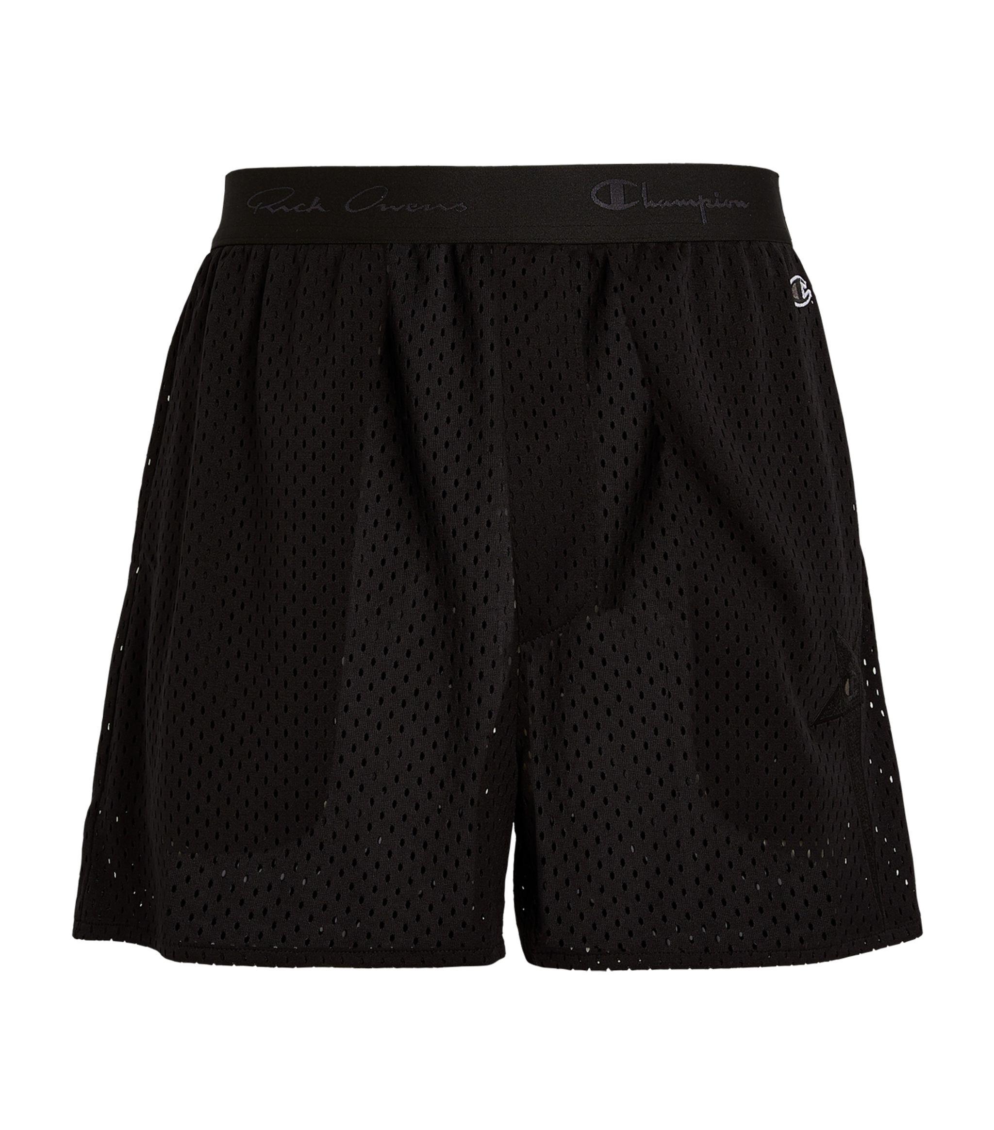 Rick Owens Synthetic X Champion Mesh Shorts in Black for Men | Lyst