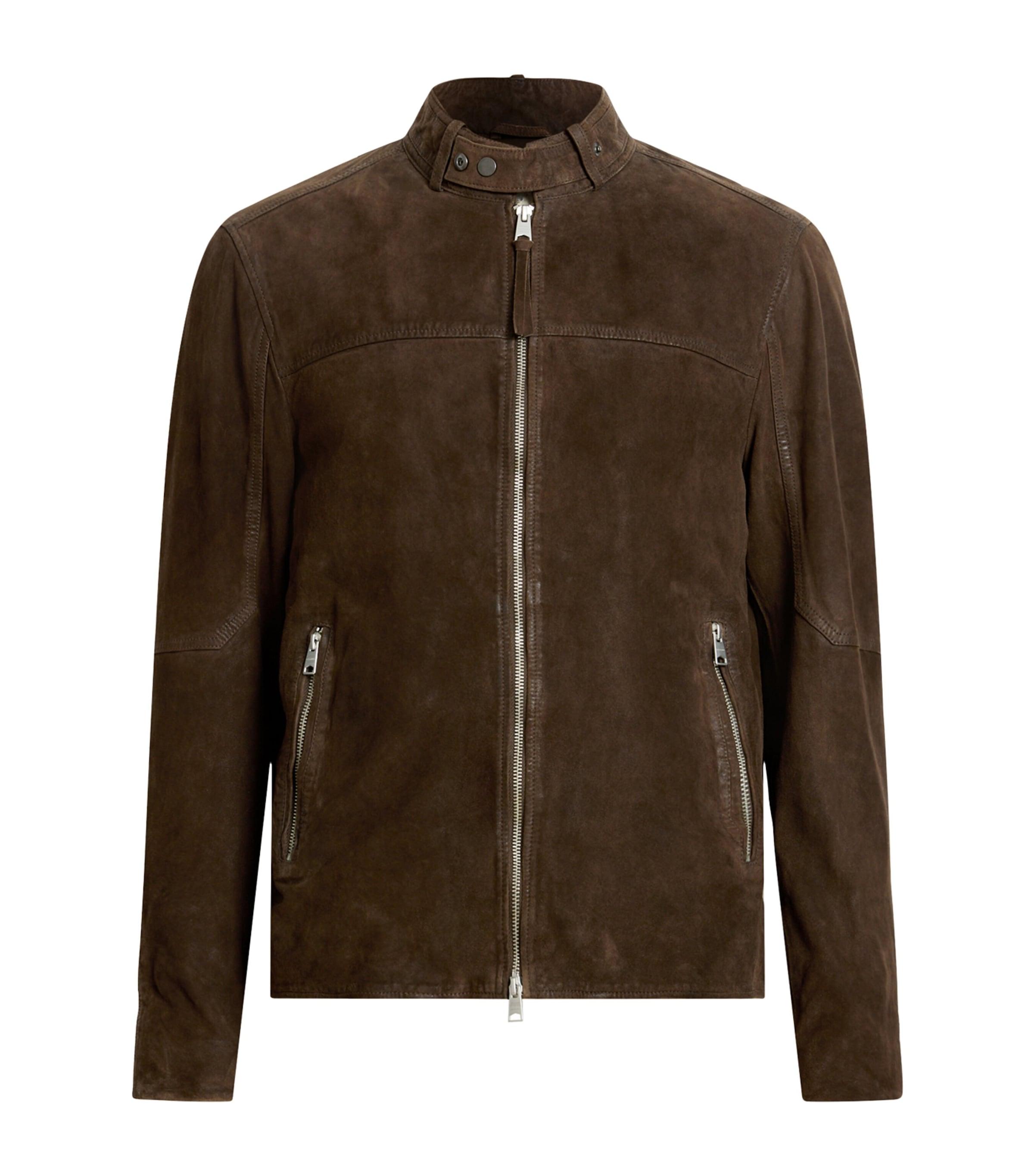 AllSaints Suede Cora Jacket in Brown for Men | Lyst