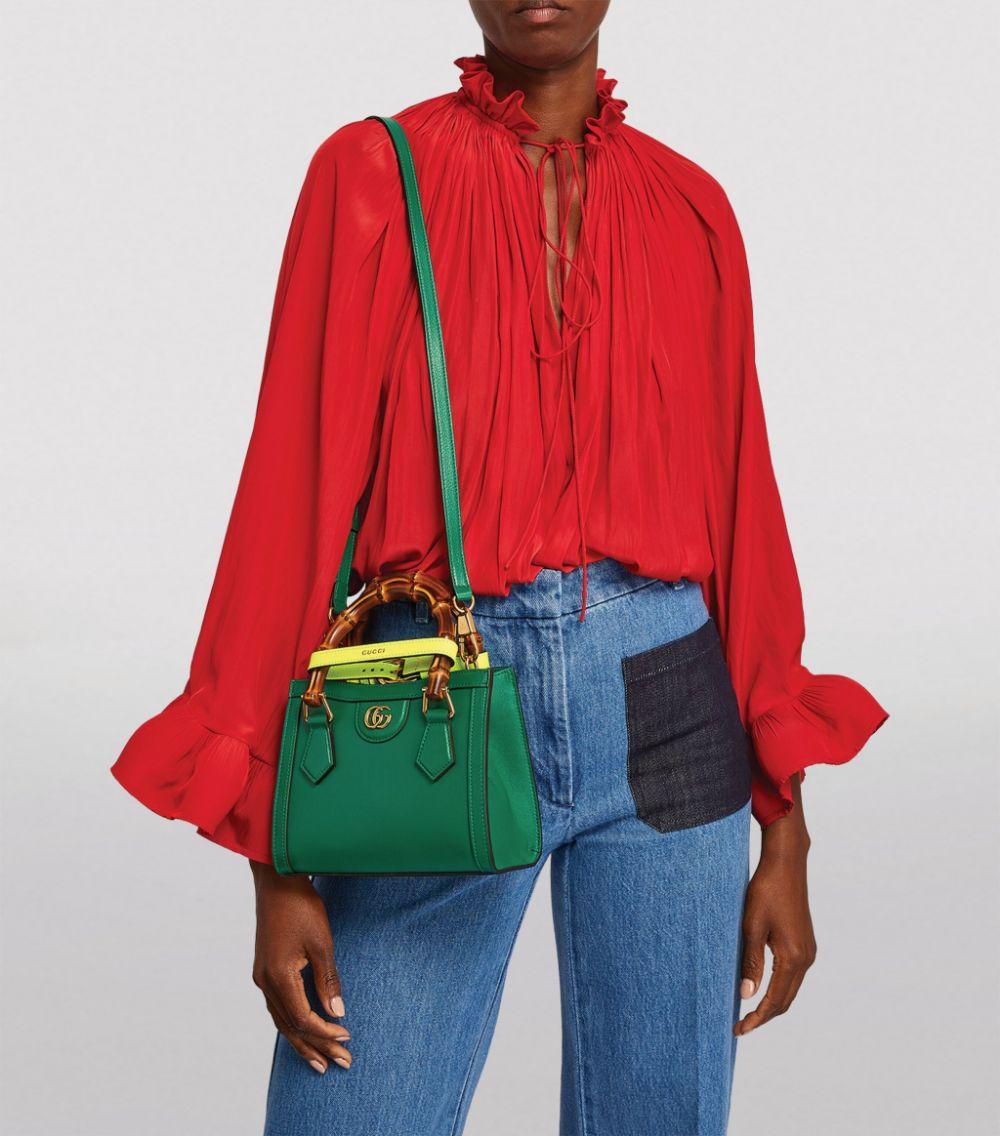 Gucci Mini Leather Diana Tote Bag in Green | Lyst