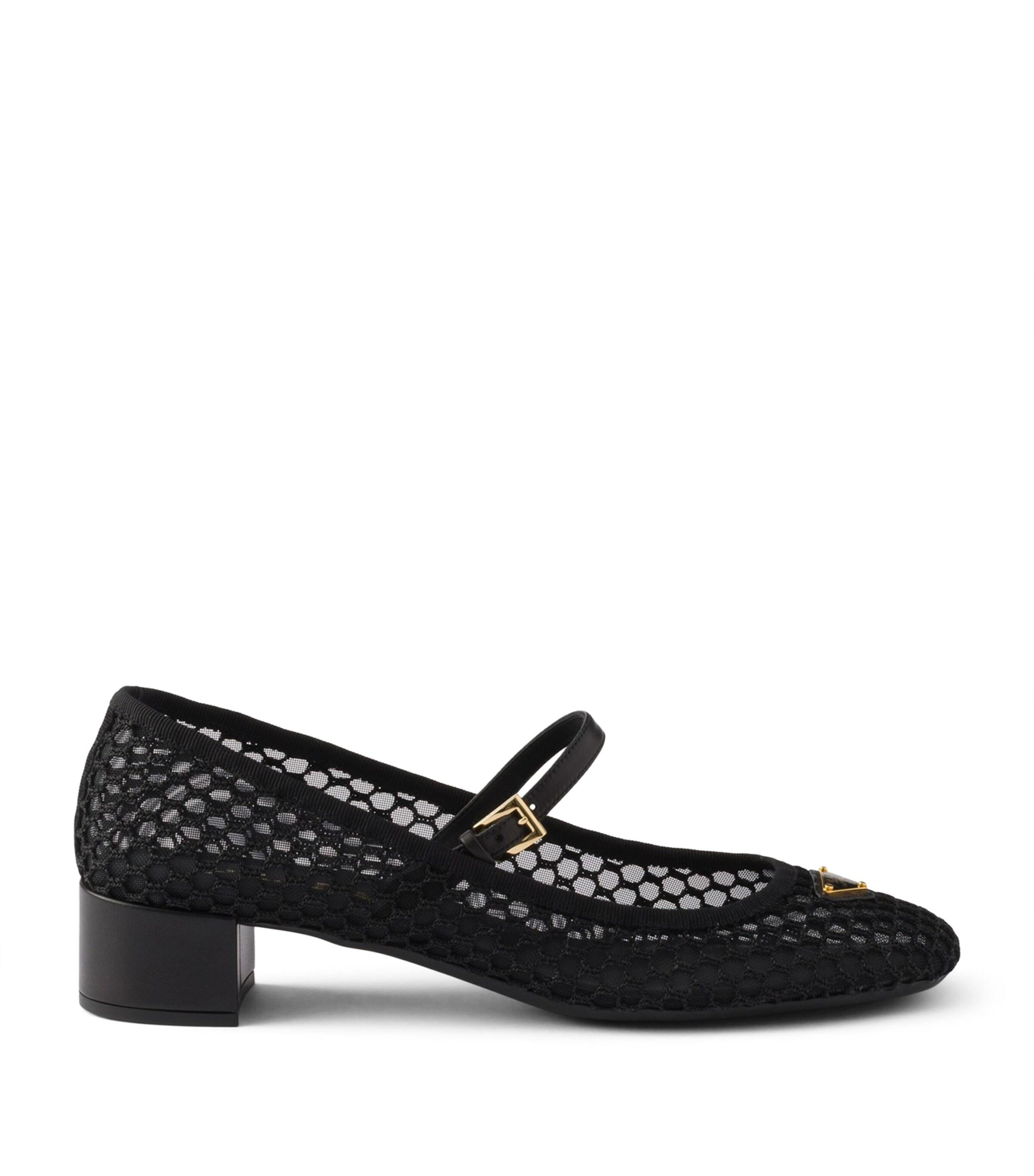 靴 PRADA square toe mary jane mesh shoes Prada Mesh Open-Work Mary Janes 35 in Black | Lyst UK