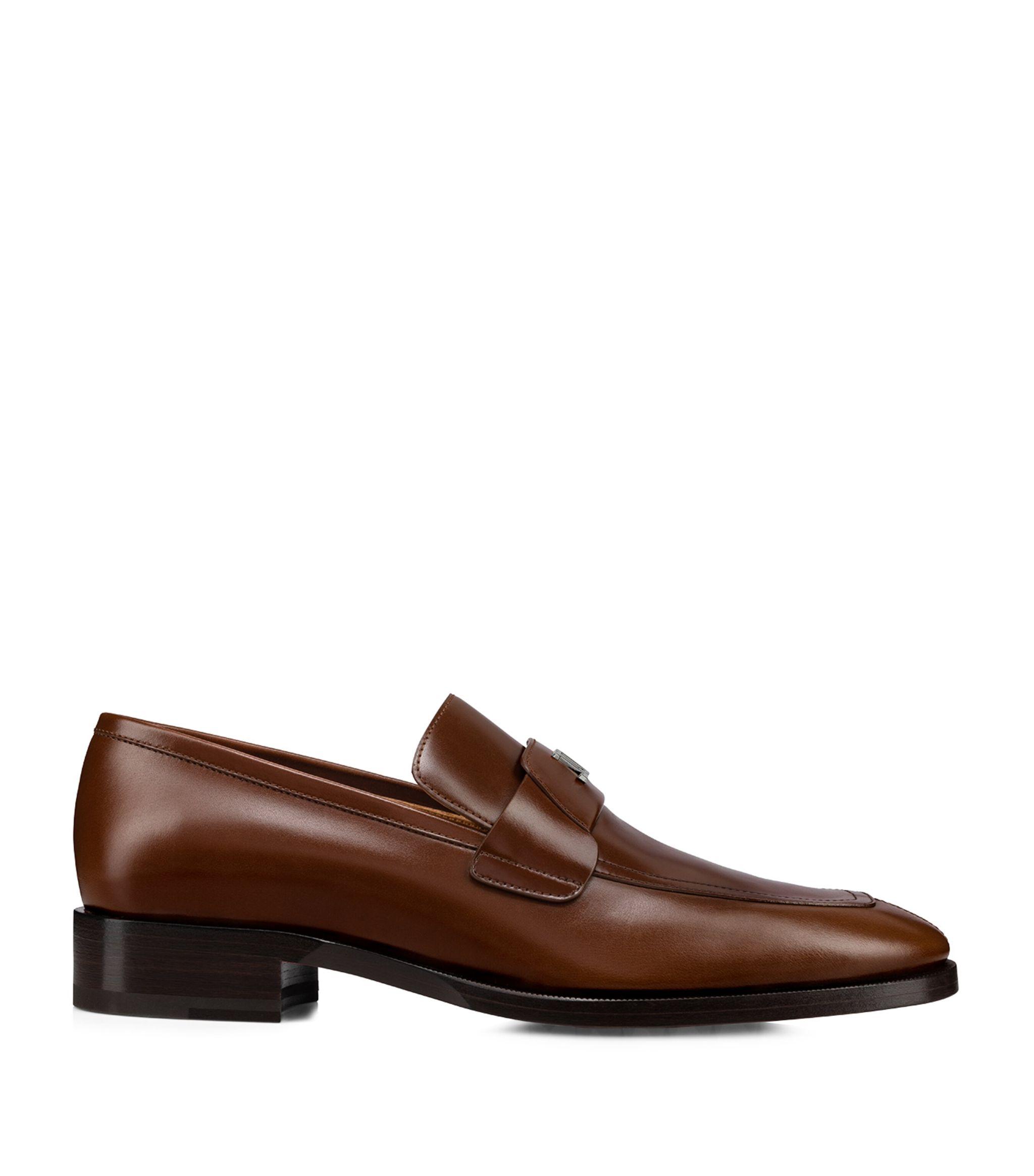 Christian Louboutin Varsimoc Leather Moccasins in Brown for Men | Lyst