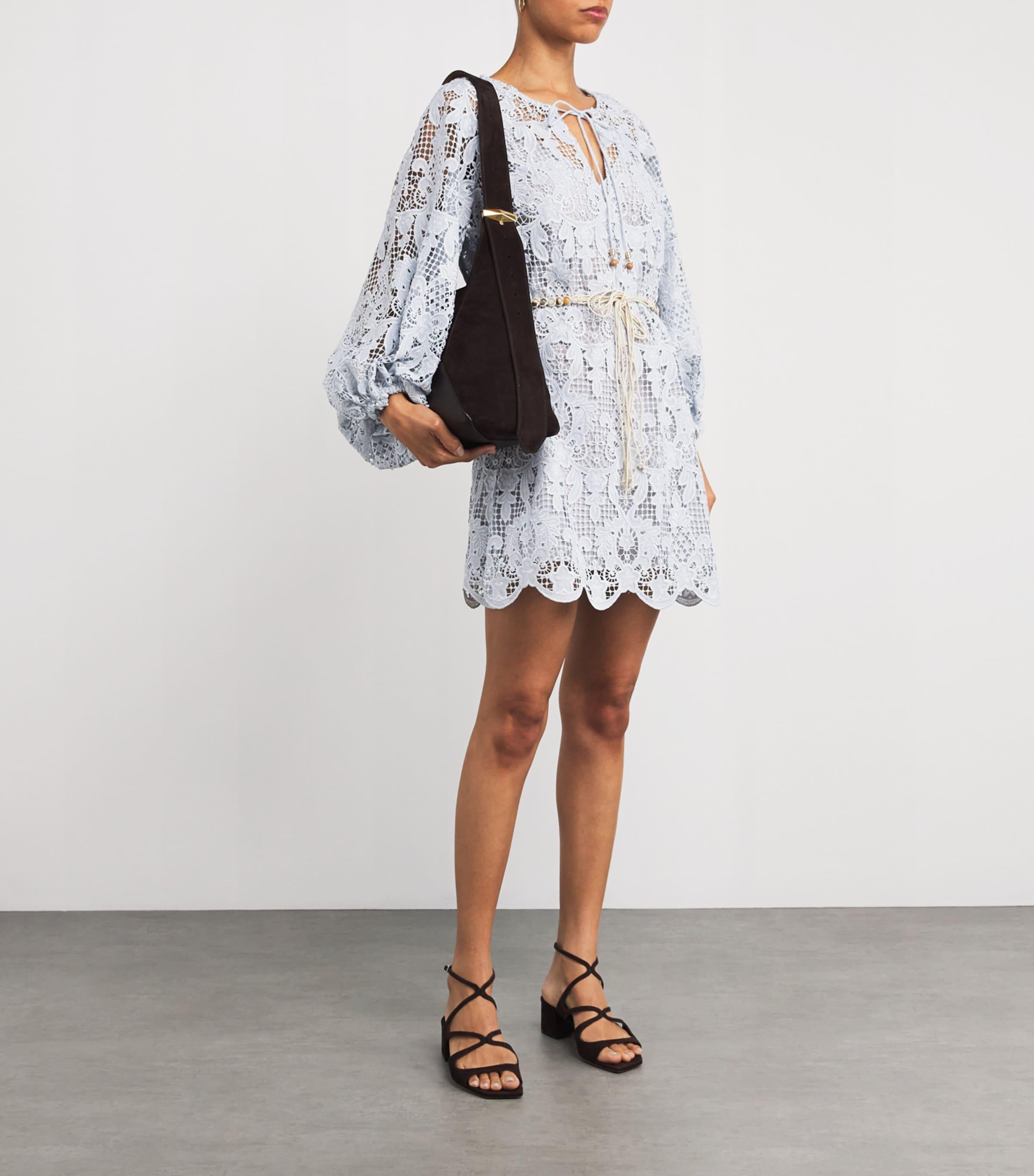 white lace high neck midi dress Elegant Lace Midi Dress - White 8 main image 1