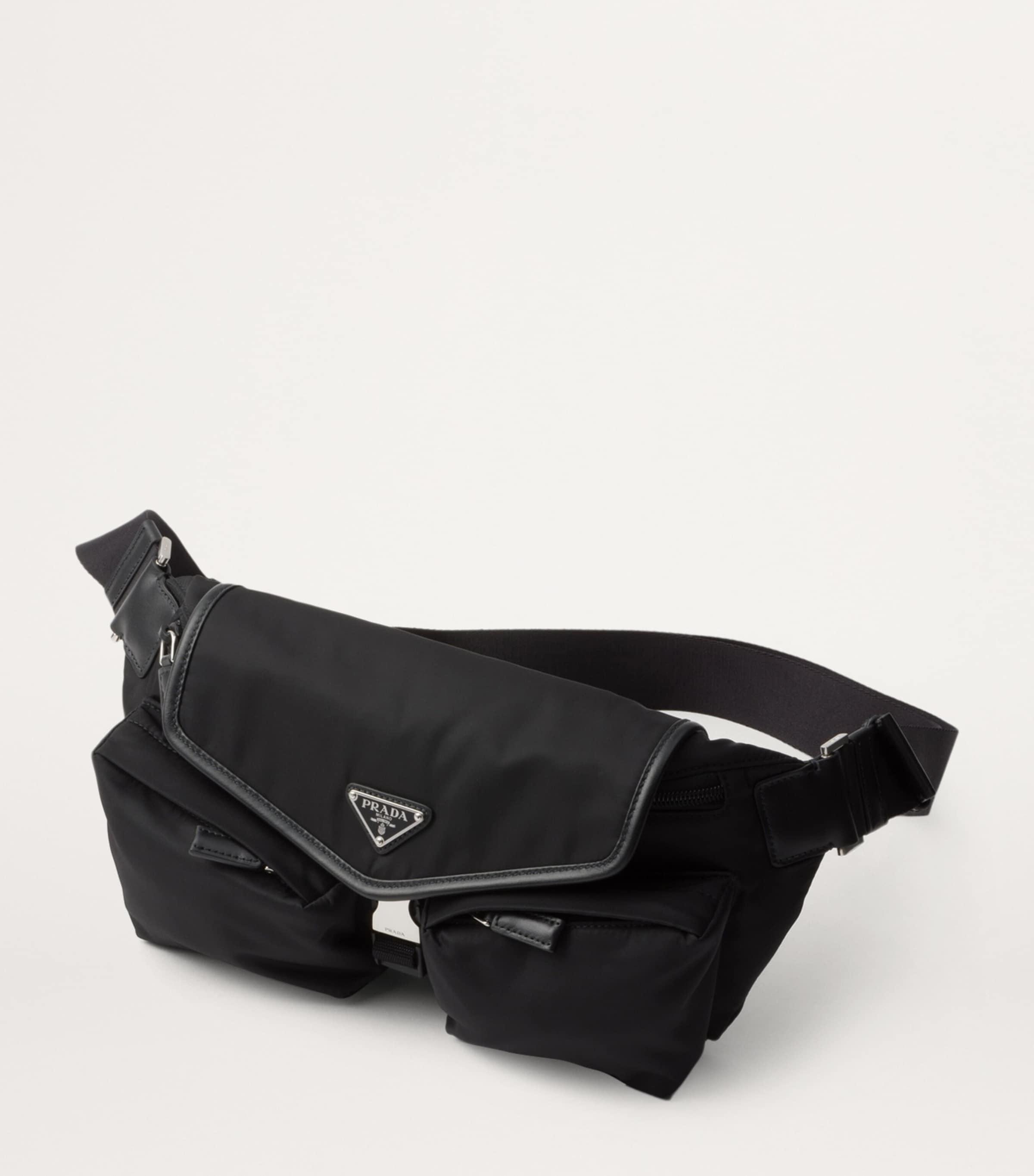 Prada Small Re Nylon And Calf Leather Belt Bag in Black for Men Lyst UK