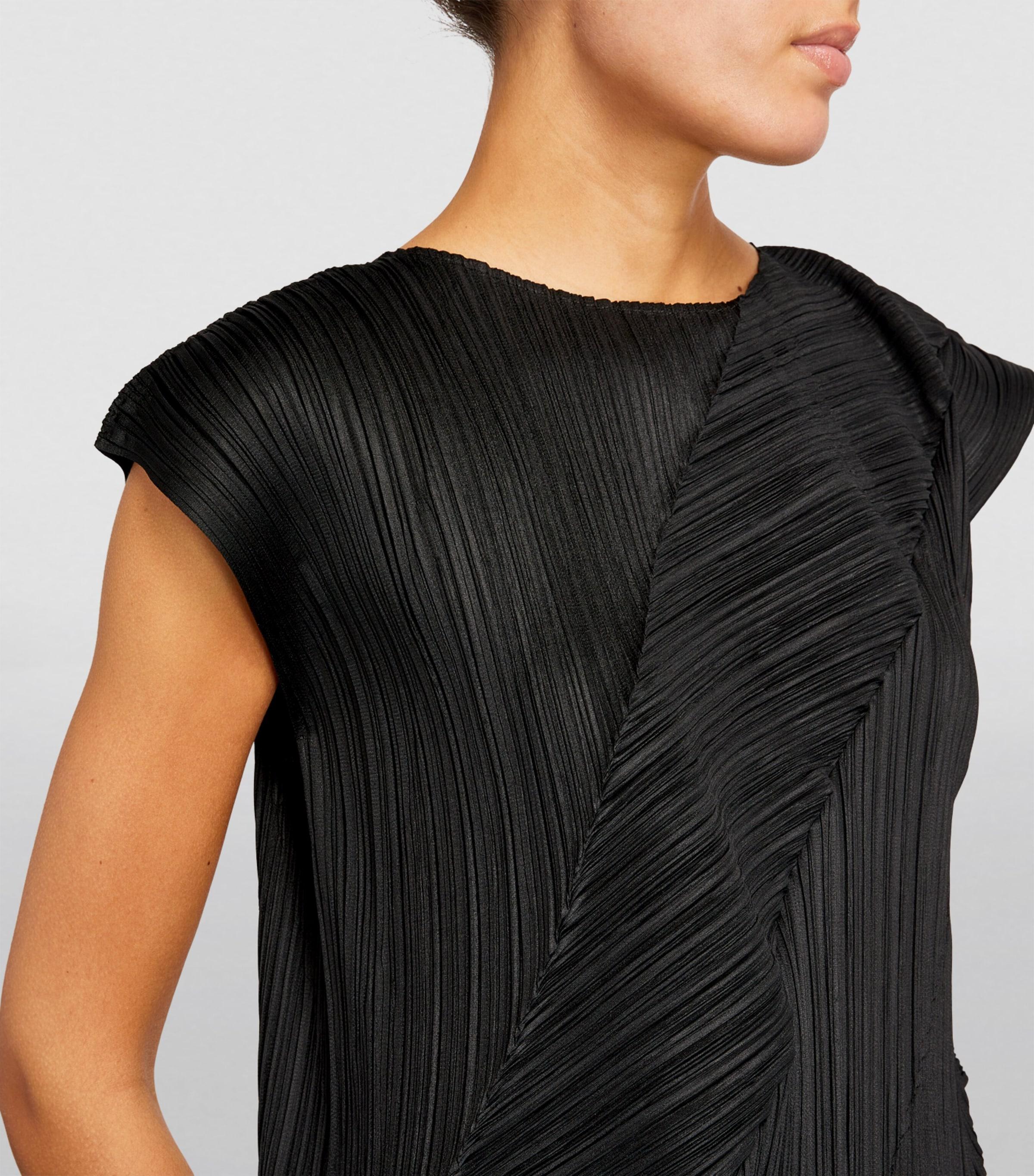 【激安アウトレット!】 Pleats Please Lyst | Black in Top Kombu Asymmetric Miyake Issey トップス