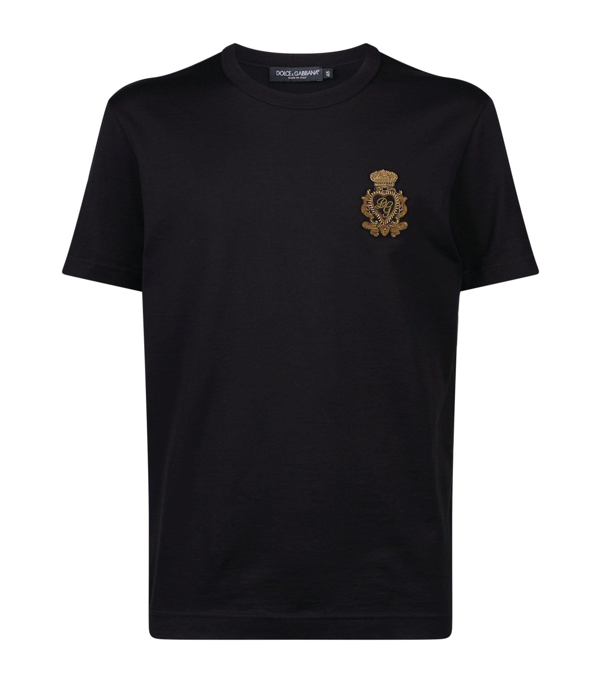Dolce & Gabbana Cotton Crown Logo T-shirt in Black for Men - Lyst