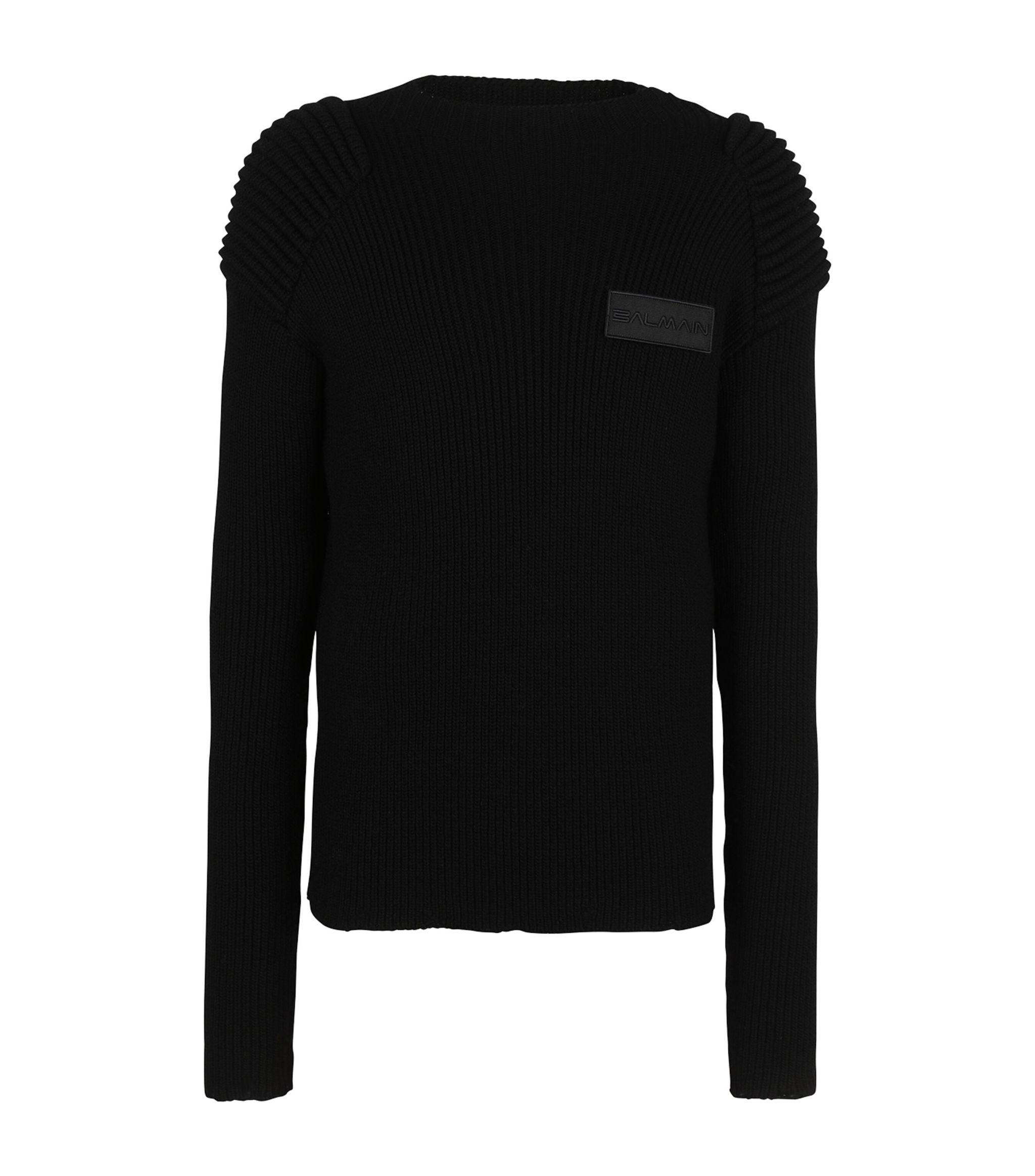 Balmain Logo-patch Sweater in Black for Men | Lyst UK