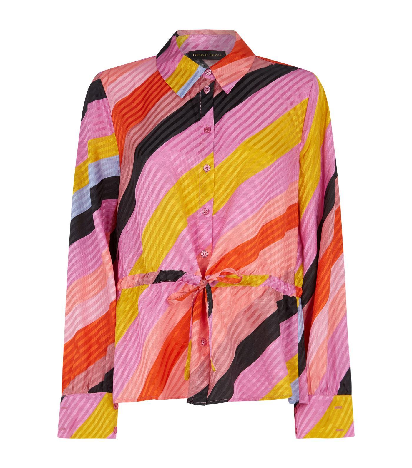 Stine Goya Faith Silk Parallels Stripe Shirt in Pink - Lyst