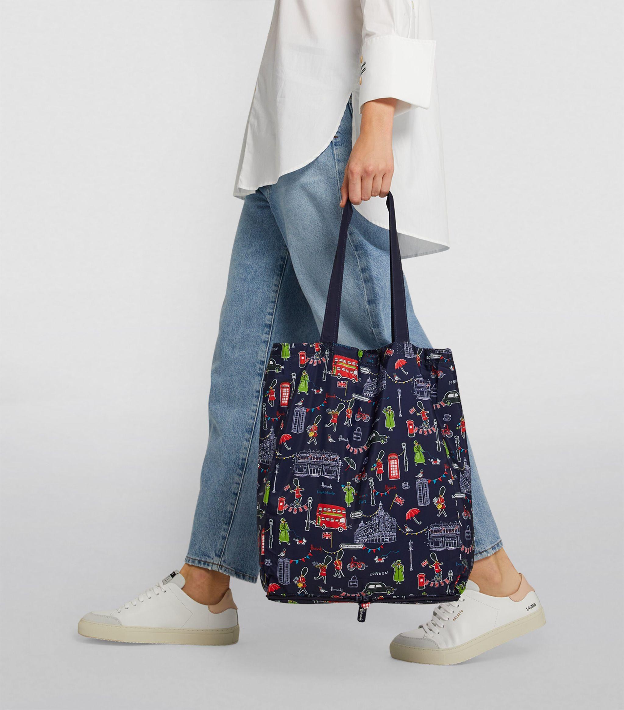 Harrods Recycled Sw1 Knightsbridge Pocket Shopper Bag in Blue Lyst Canada