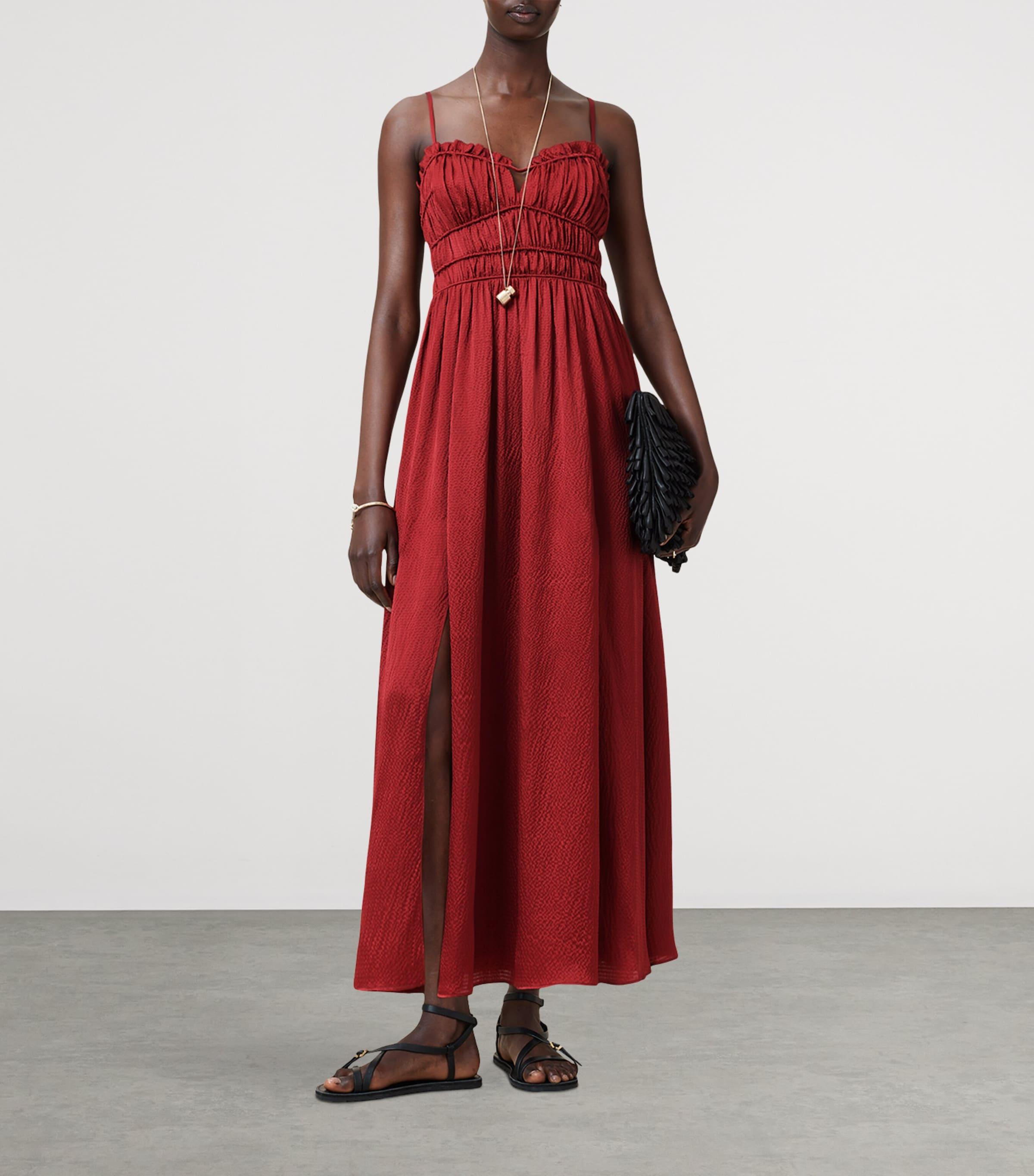 strapless open back dress Naples Faux Wrap Dress Birds of Paradise Dark Coral