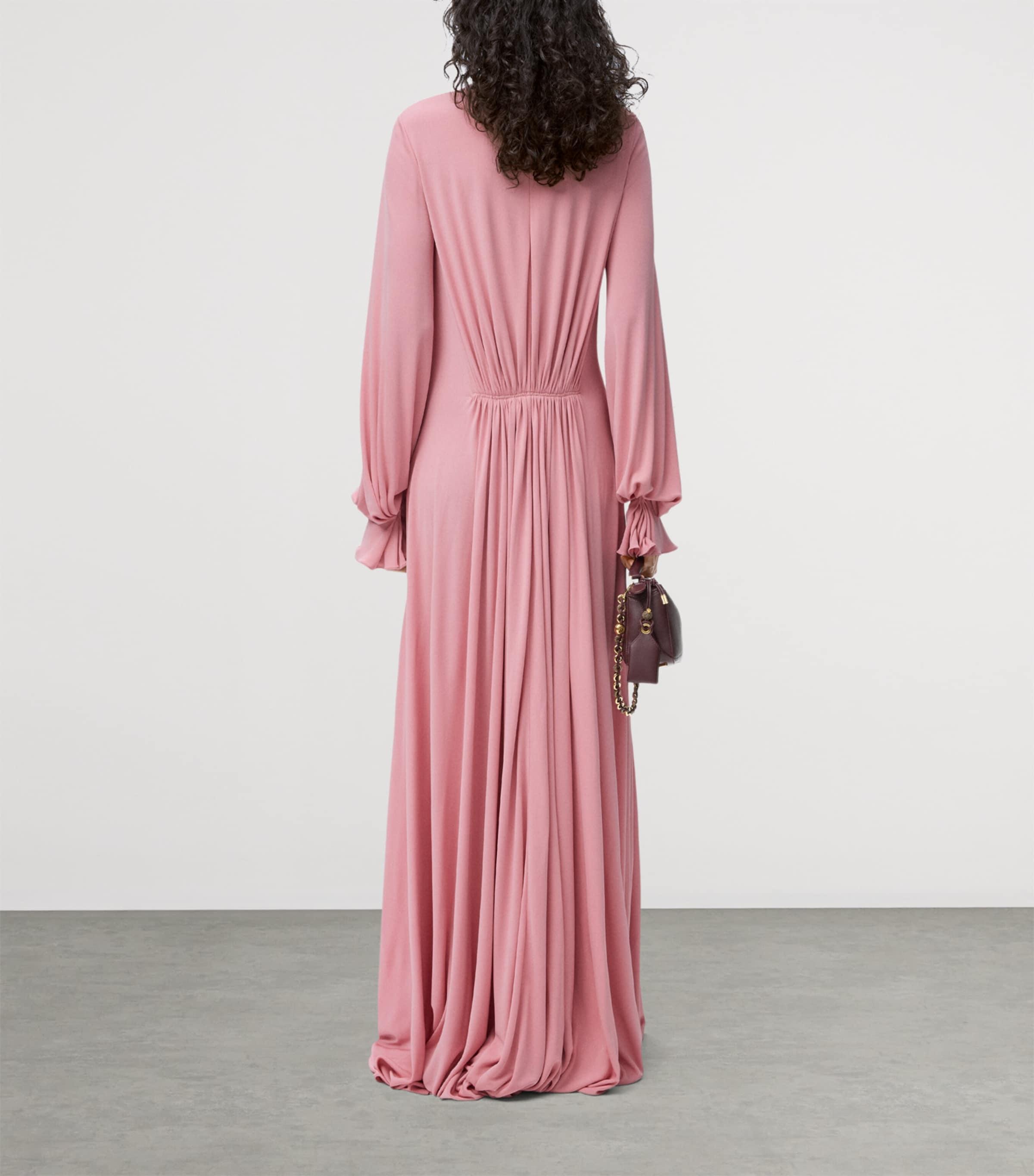 Loewe Jersey Draped Maxi Dress in Pink | Lyst