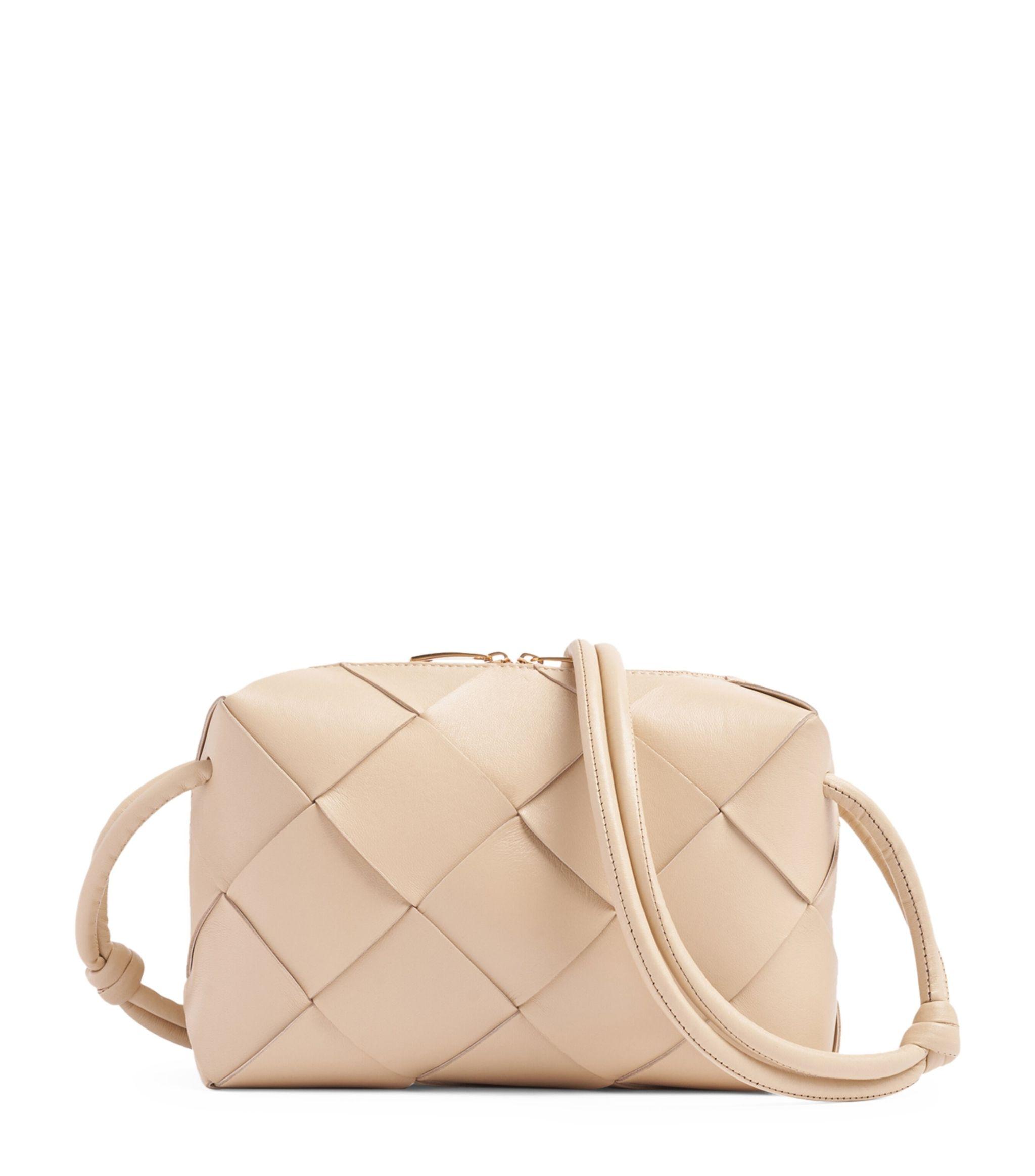 Bottega Small Leather Cassette Camera Bag in Natural Lyst
