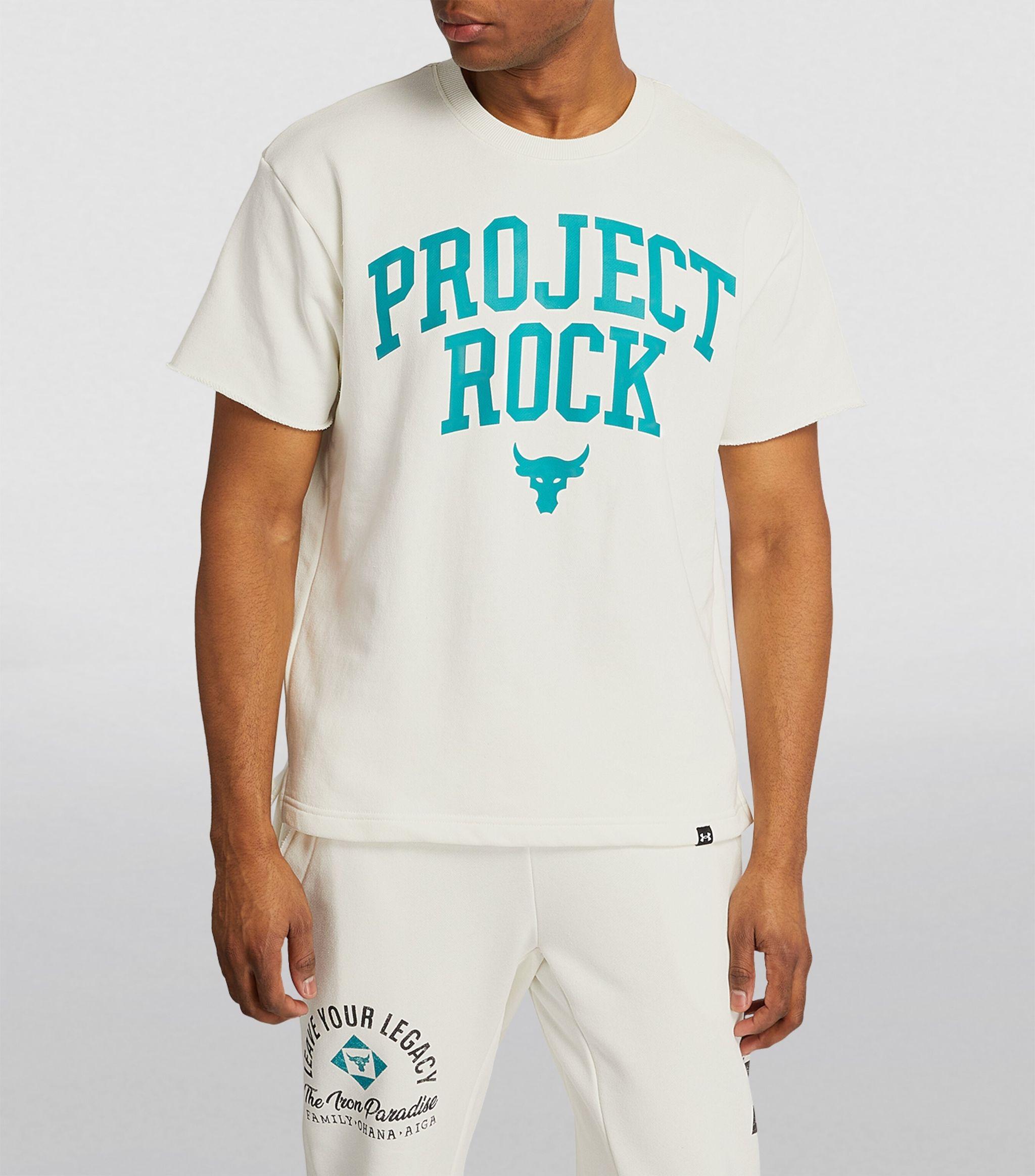 Under Armour Project Rock Terry T-shirt in White for Men