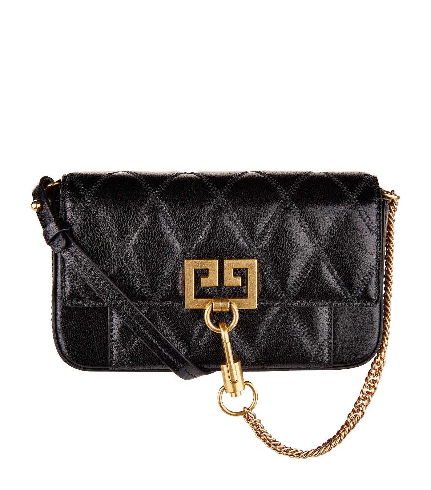 Givenchy Leather Mini Quilted Pocket Bag in Black - Lyst