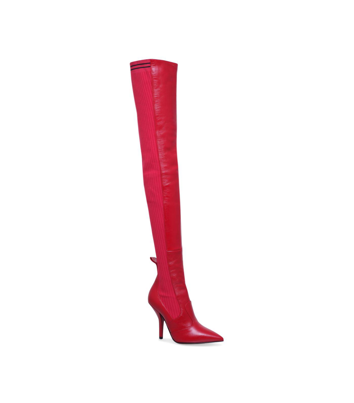 fendi red thigh high boots