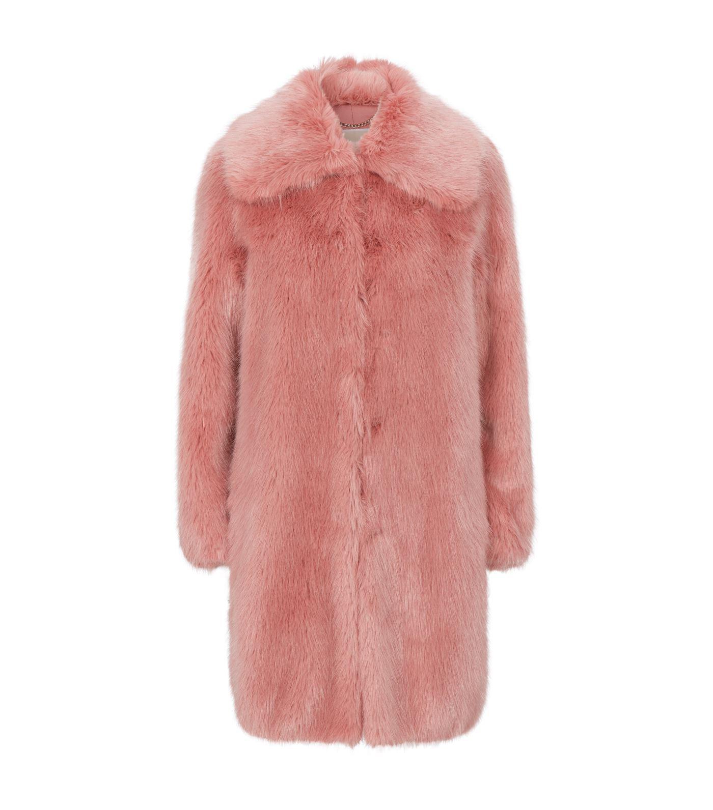 michael kors pink faux fur coat