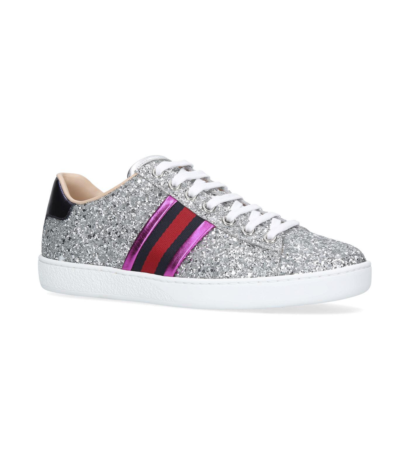 gucci ace glitter trainers