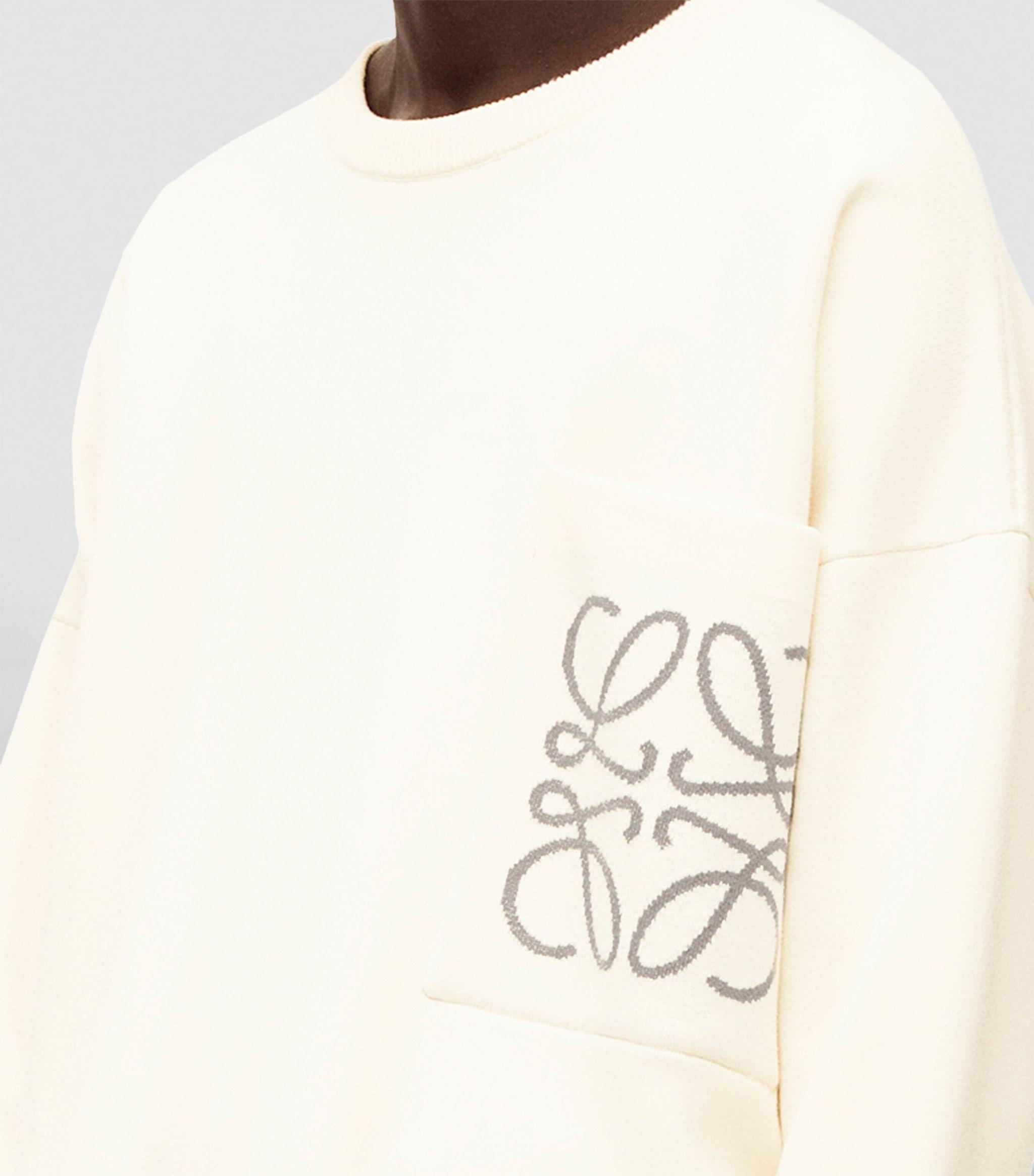 Loewe Anagram Pocket Sweater in White for Men | Lyst