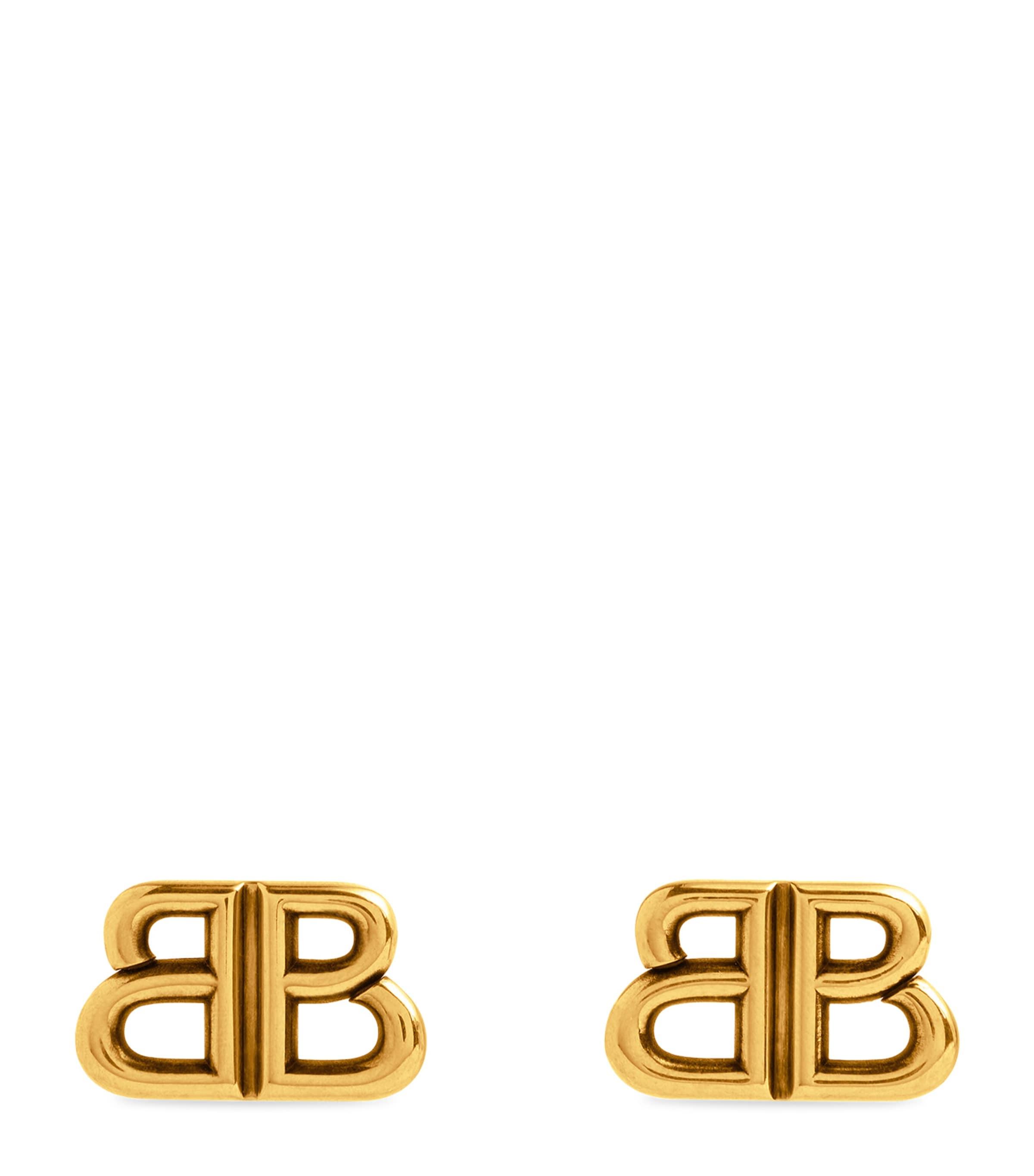 【BALENCIAGA】BBLOGO STUD(ゴールド) Balenciaga Monaco Bb Stud Earrings in Metallic | Lyst