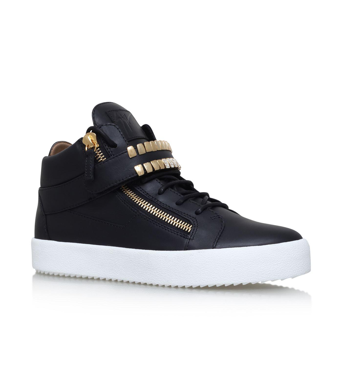 Giuseppe Zanotti Leather Gold Teeth High-top Sneakers in Black for Men -  Lyst