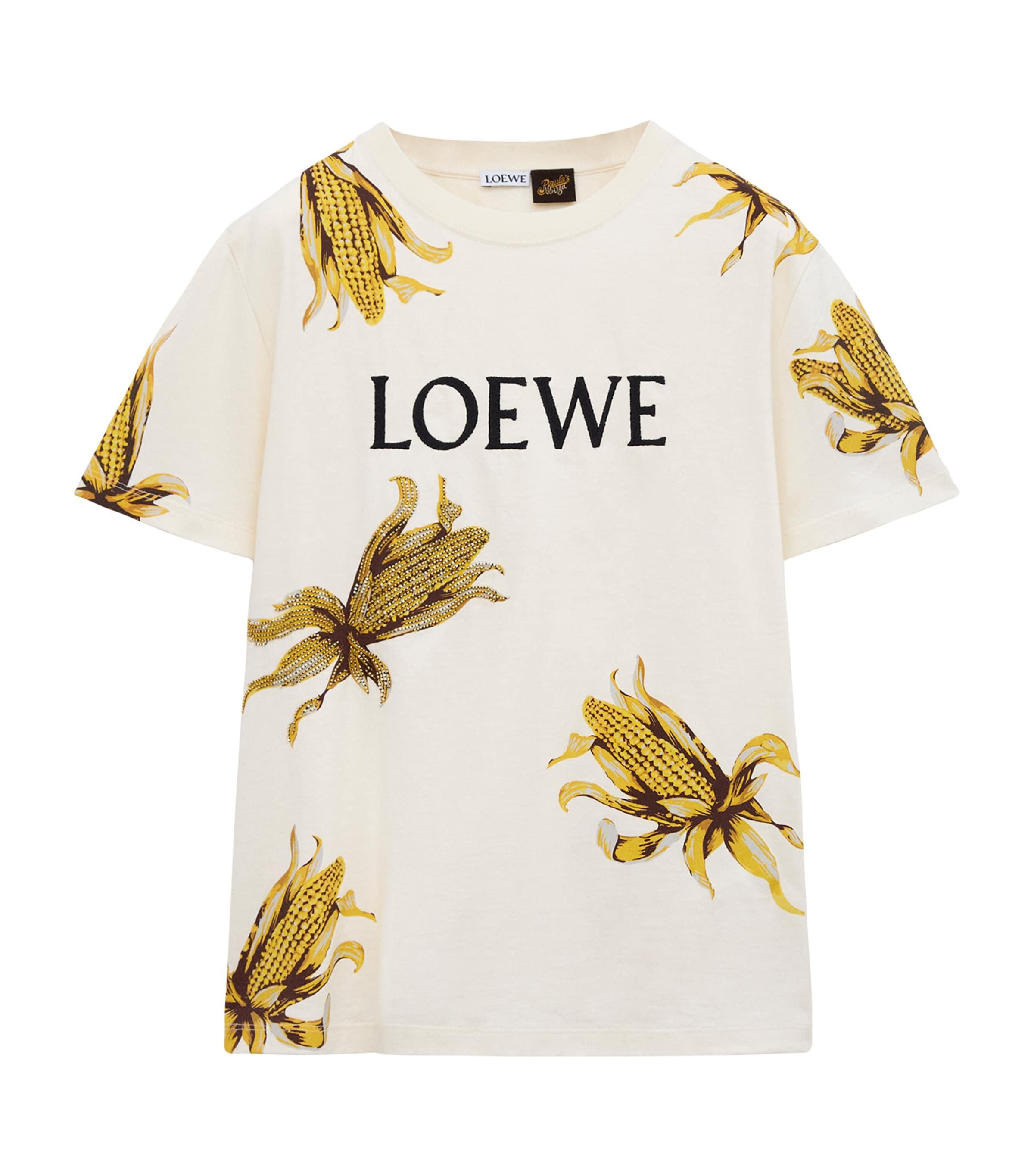 Loewe X Paula's Ibiza Cotton-Blend Logo T-Shirt in White | Lyst