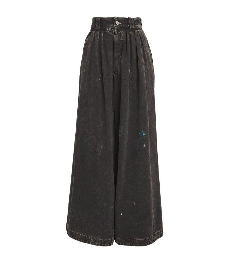 パンツ asapmode black scrawl wideleg jeans asapmode Brack Scrawl Wide-leg Denim