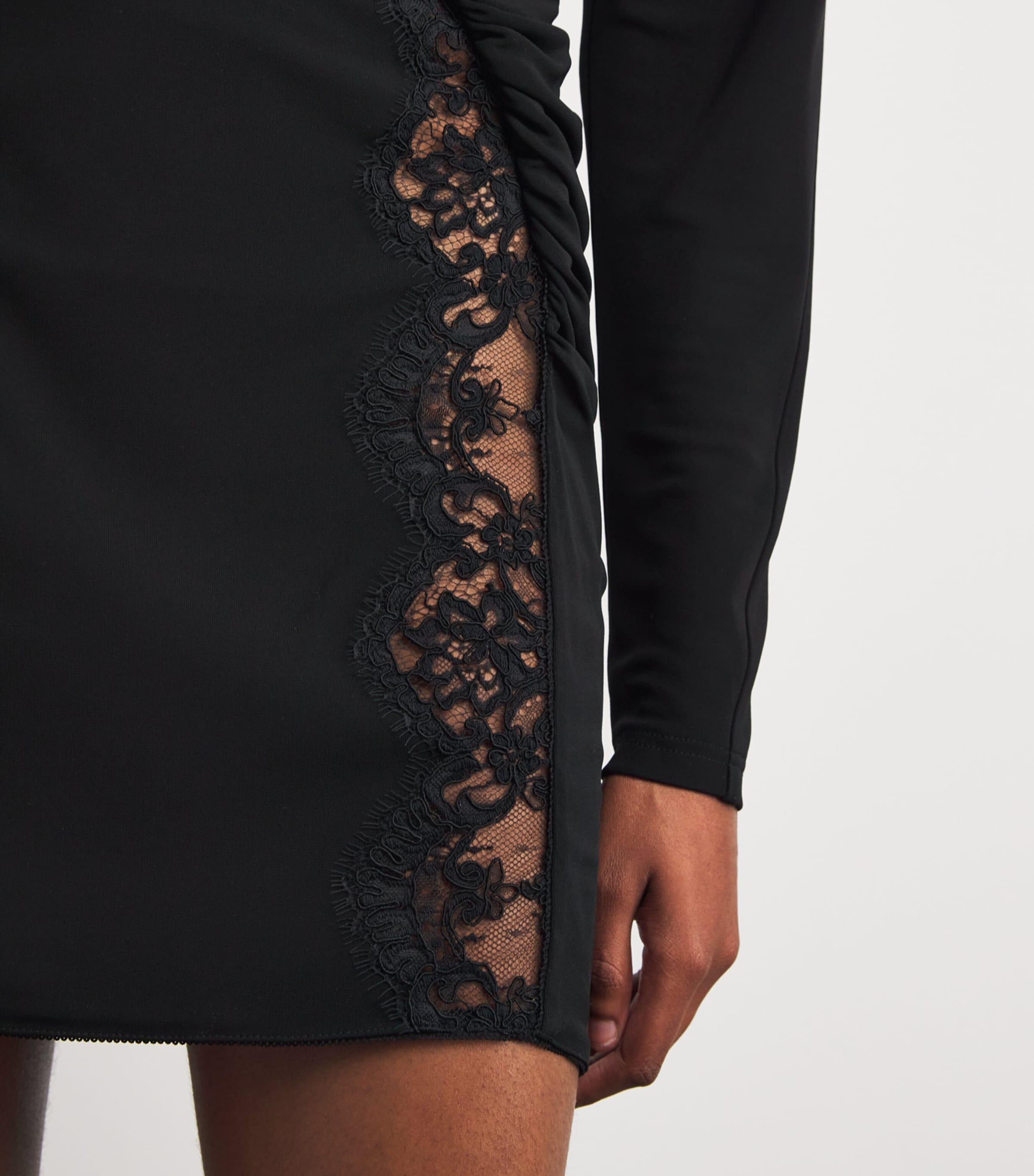 Stella McCartney Lace-Detail Mini Dress in Black | Lyst