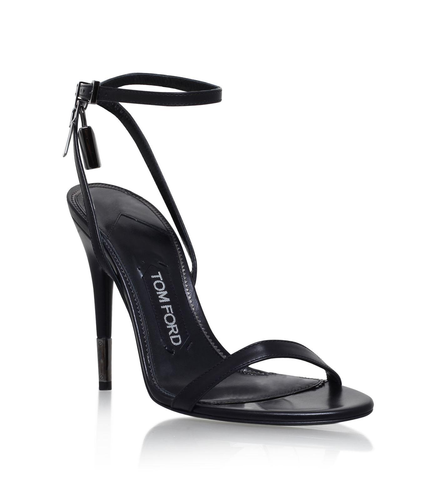 Tom Ford Leather Black High Heels Womens Shoes Heels Sandal heels 